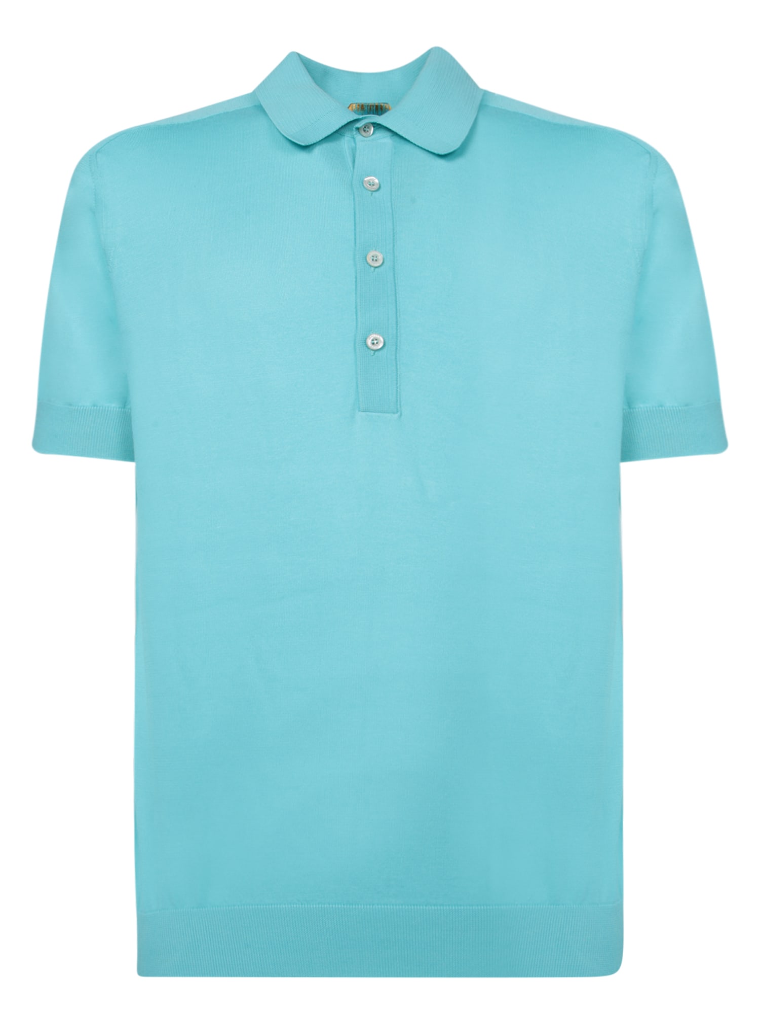 Moorer Turquoise Sea Island Cotton Polo