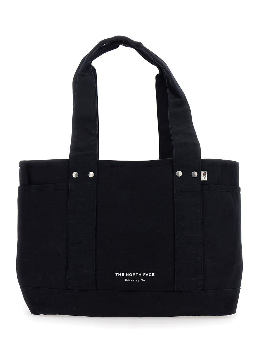 The North Face Black Tote Bag With Two Flat Pockets And Logo Lettering On The Front In Cotton Man