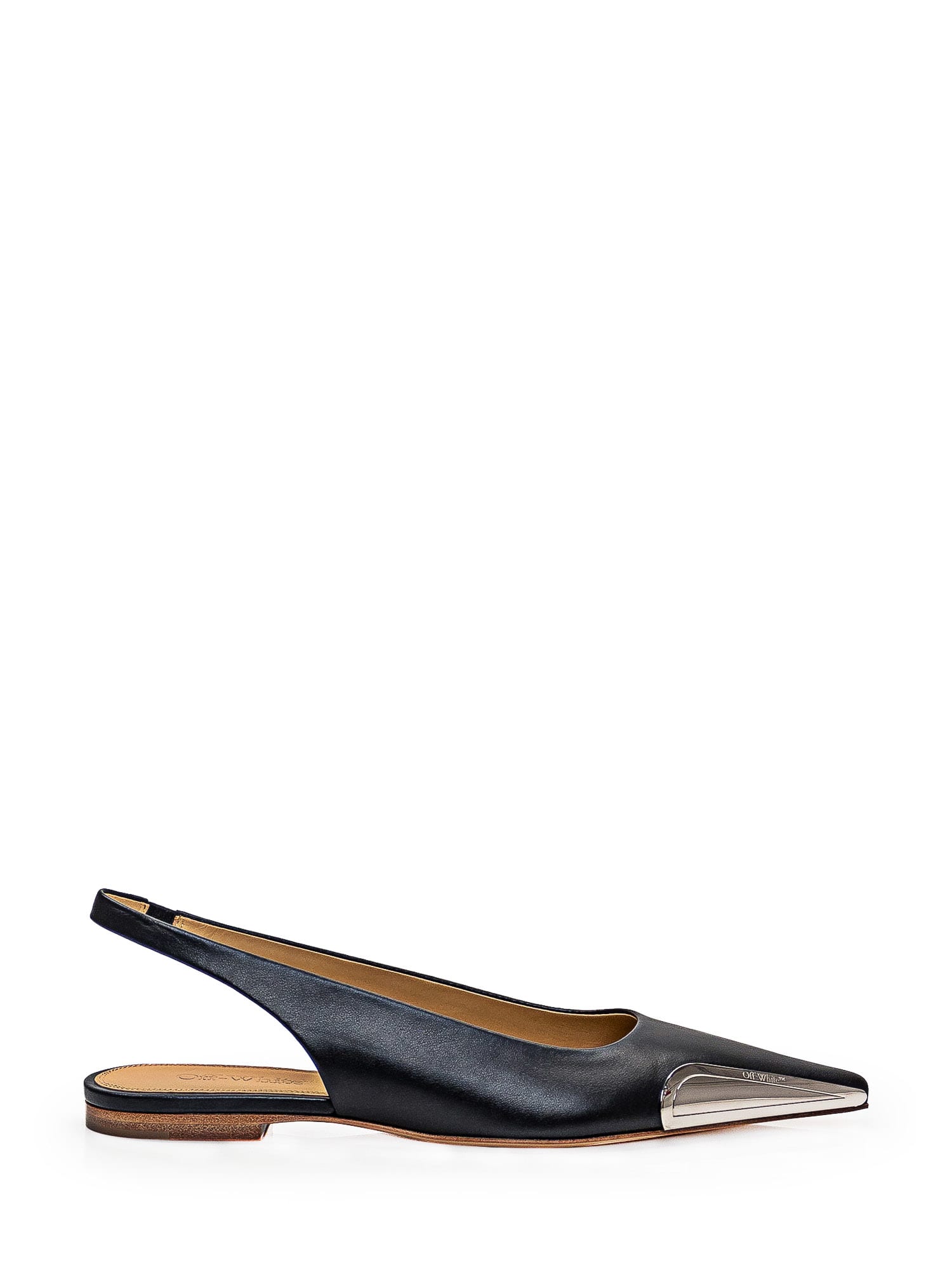 Off-White Allenframe Pointed Toe Slingback Ballerina Shoes