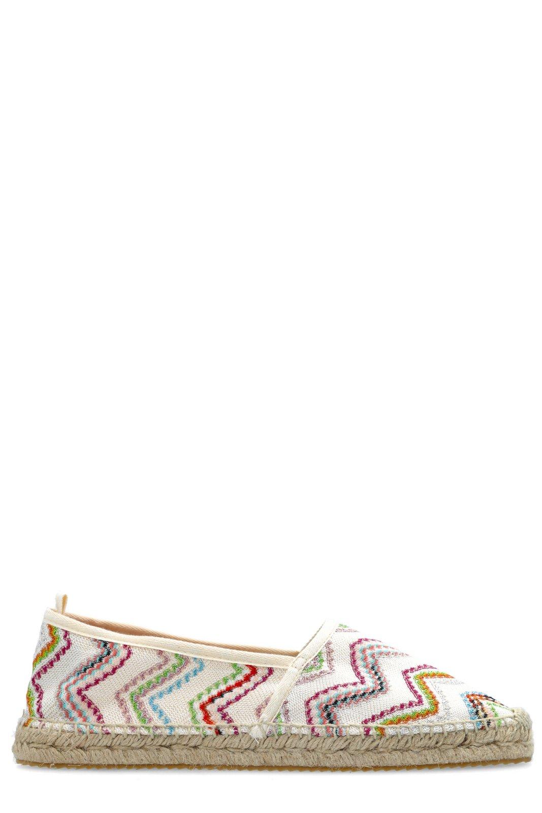 Missoni锯齿纹套脚麻底鞋