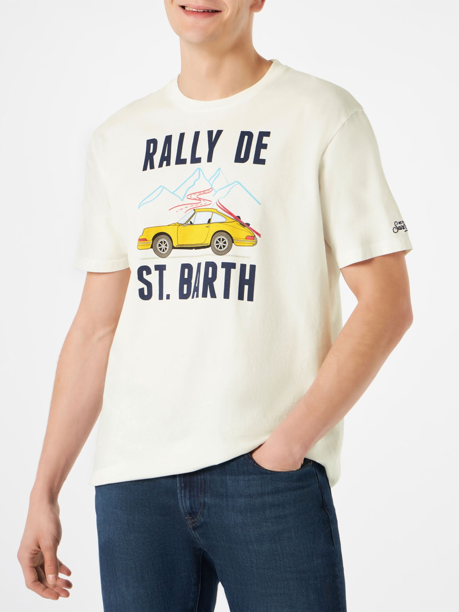 MC2 Saint Barth Man T-shirt With Car Print