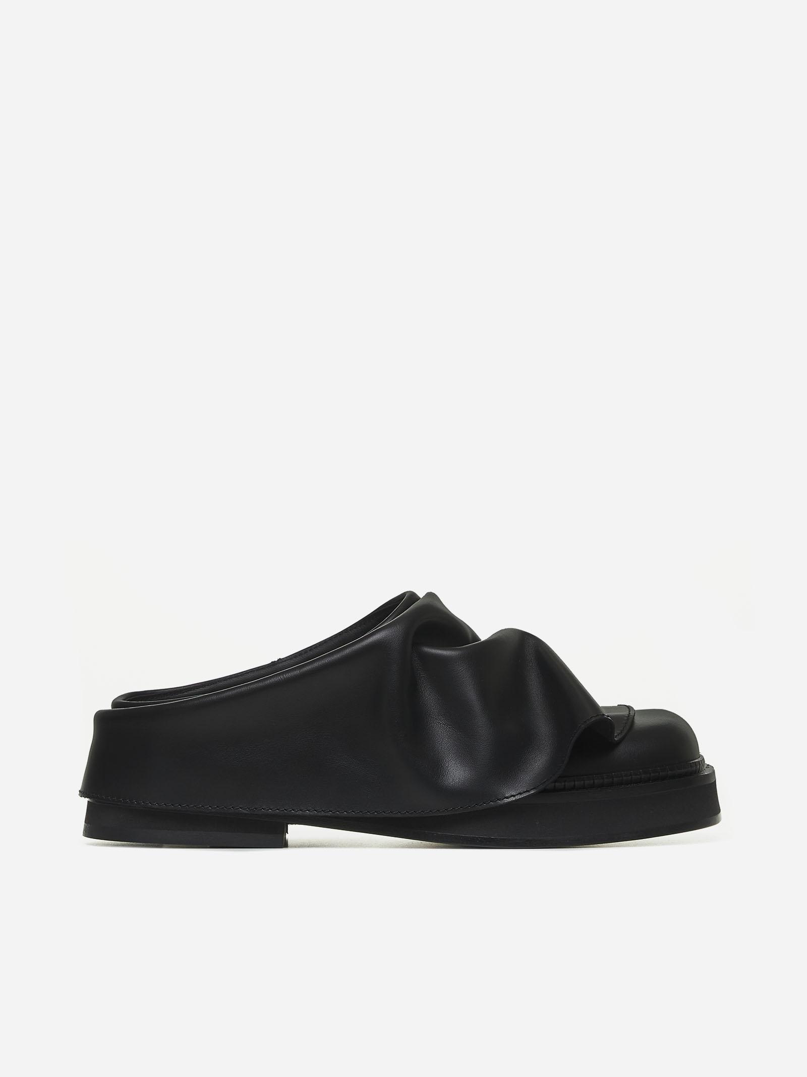 The Attico Black Leather Mini Robin Sabot