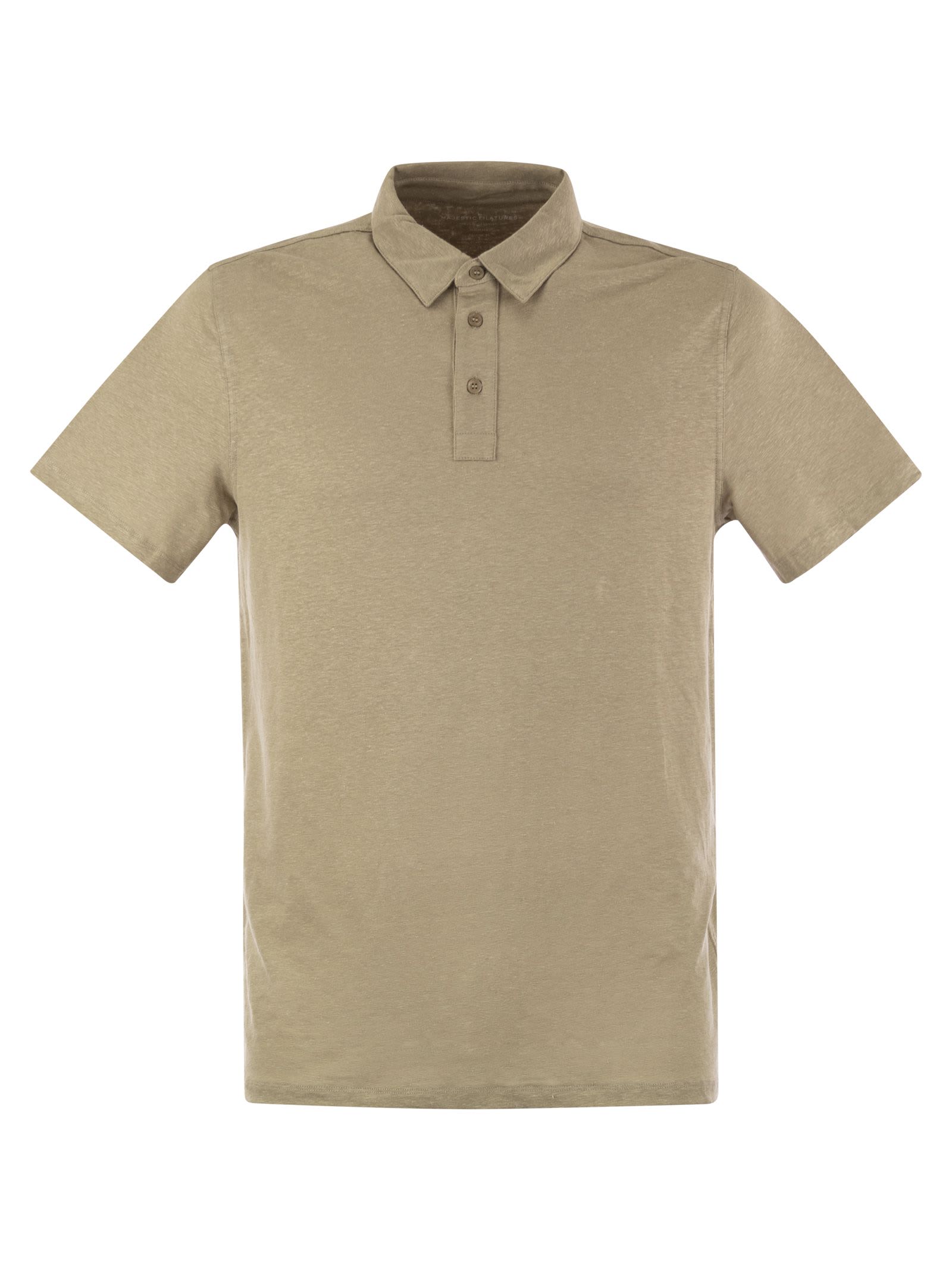 Majestic Filatures Linen Short-sleeved Polo Shirt
