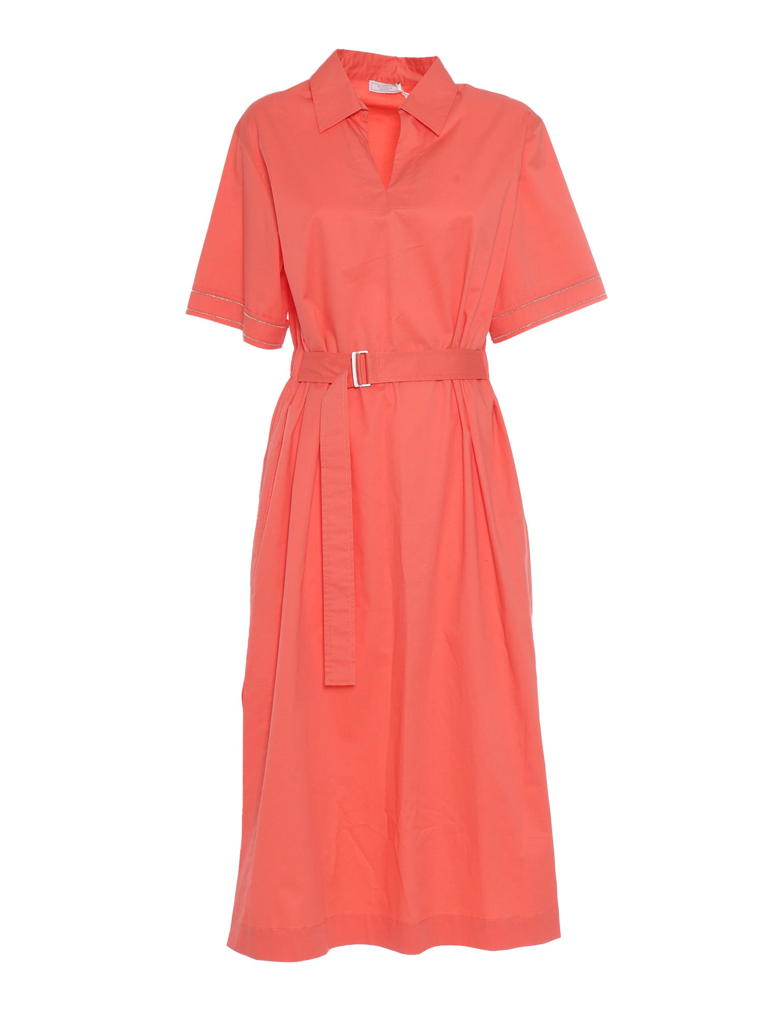 Peserico Coral Colored Midi Dress