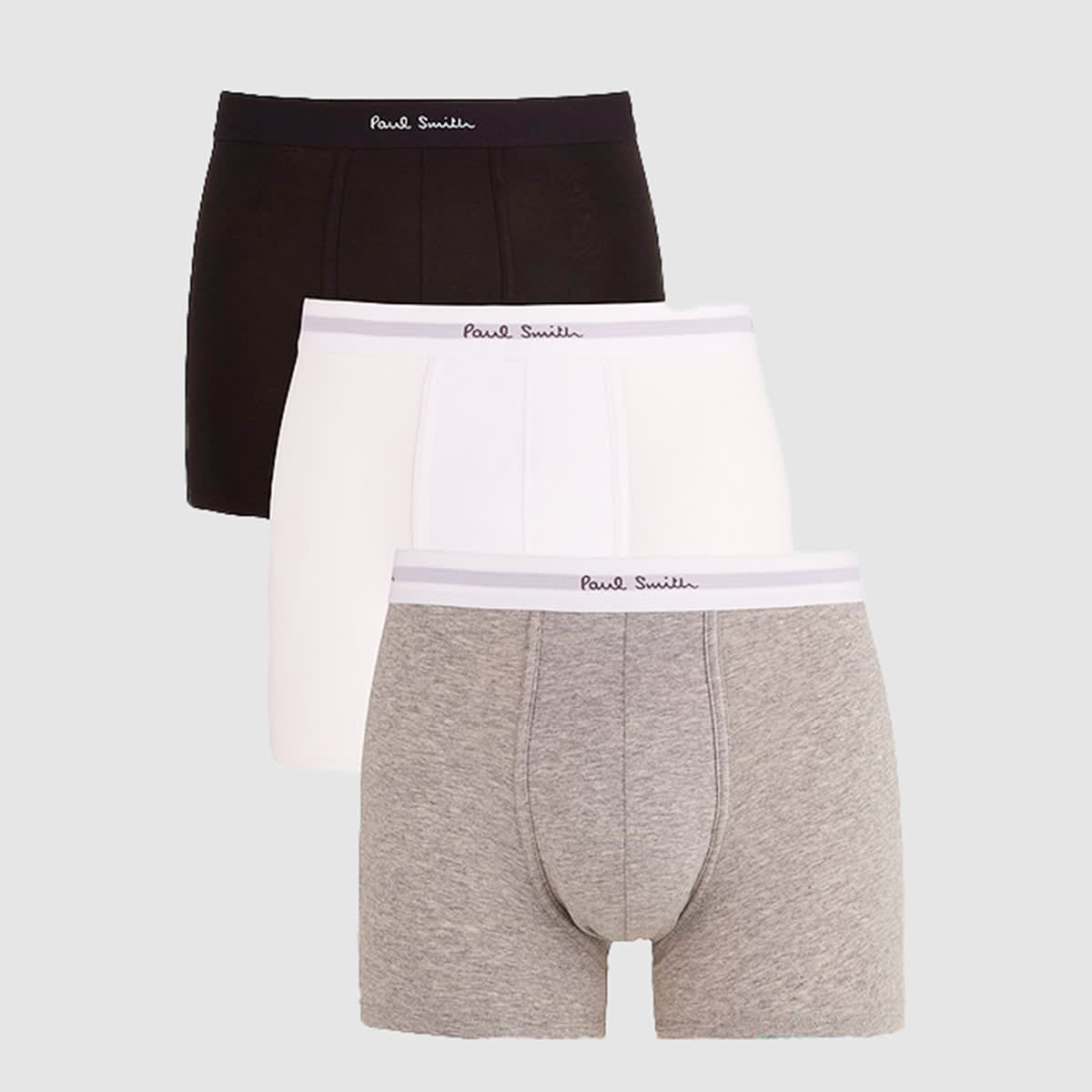 Paul Smith Black, White And Grey Cotton Blend Boxer 3-pack Set