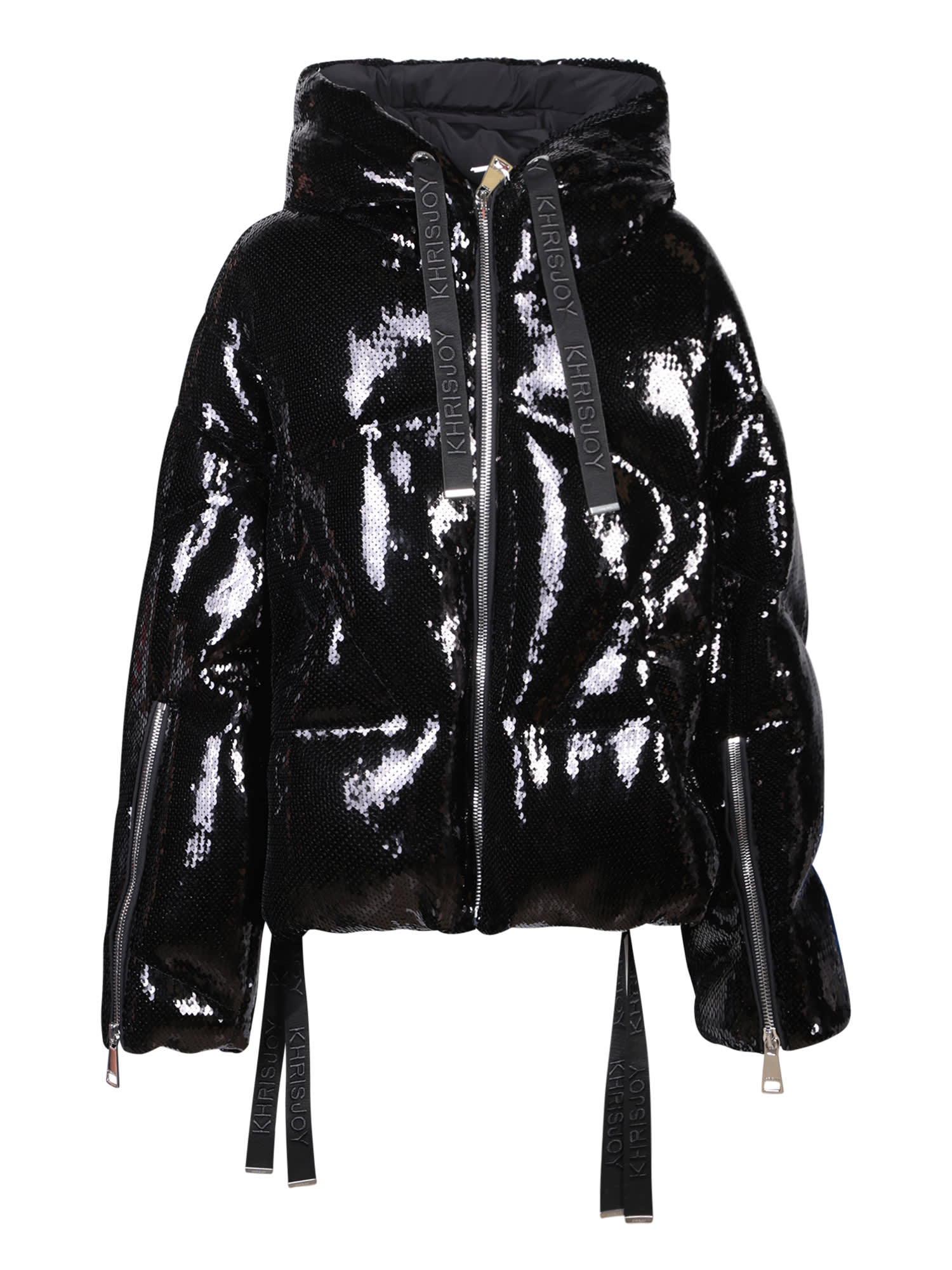 Khrisjoy Scale Sequins Black Down Jacket