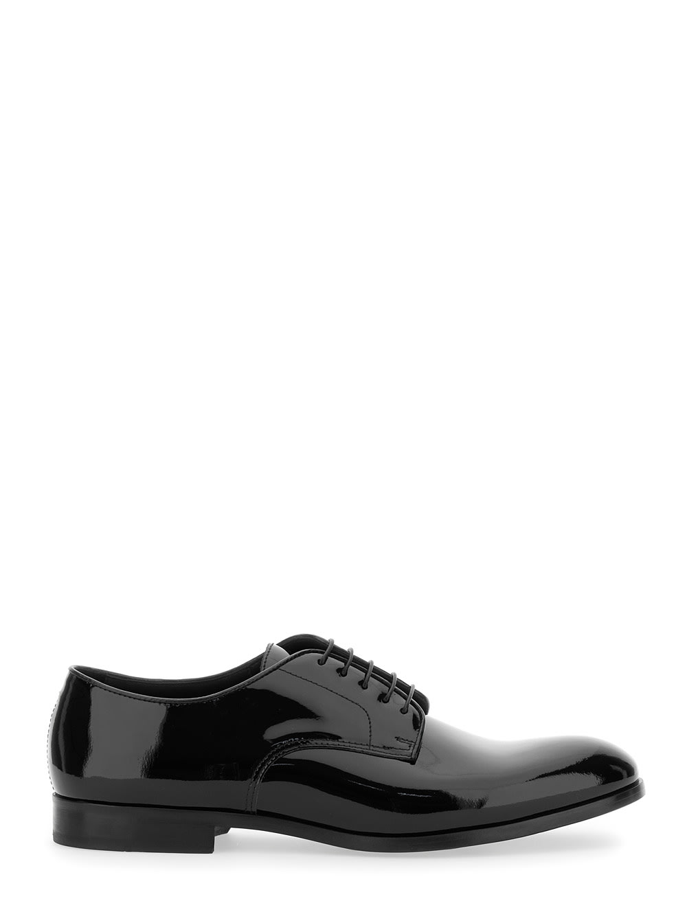 Doucal's Black Oxford Shoes With Five Holes In Smooth Leather Man