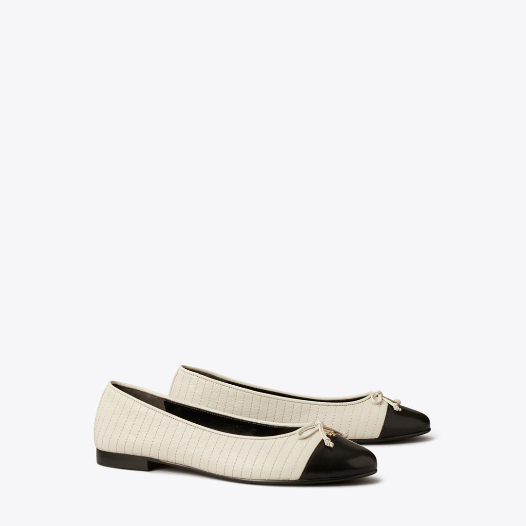 Tory Burch Cap-Toe Quilted Ballet