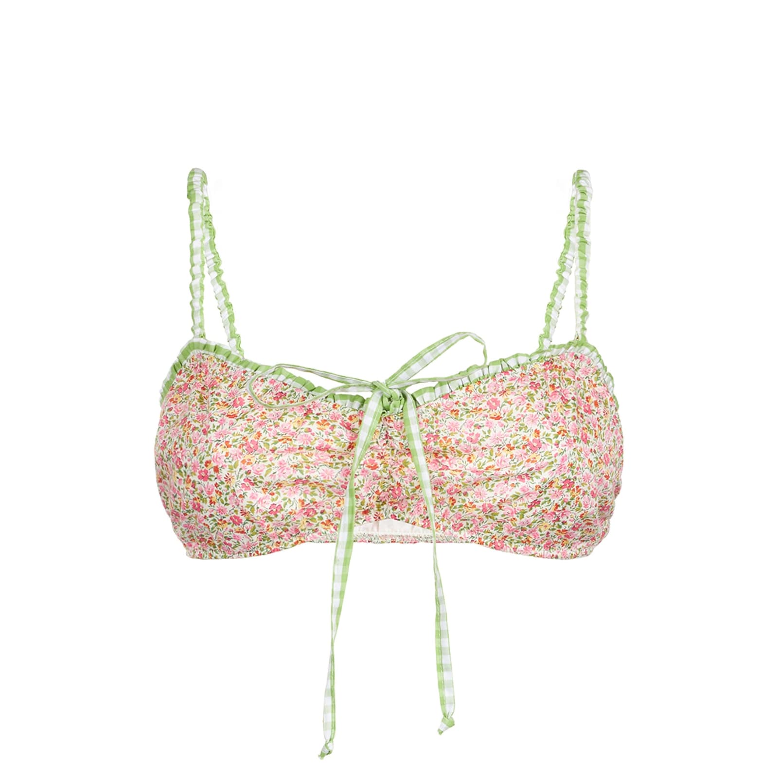 MC2 Saint Barth Top Bralette Swimsuit With Liberty Print Made With Liberty Fabric