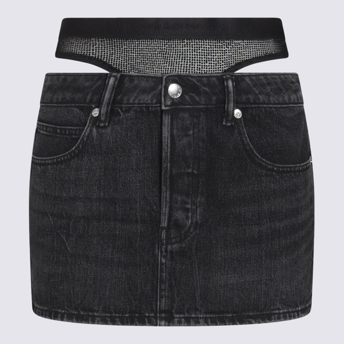 Alexander Wang Dark Grey Denim Mini Skirt
