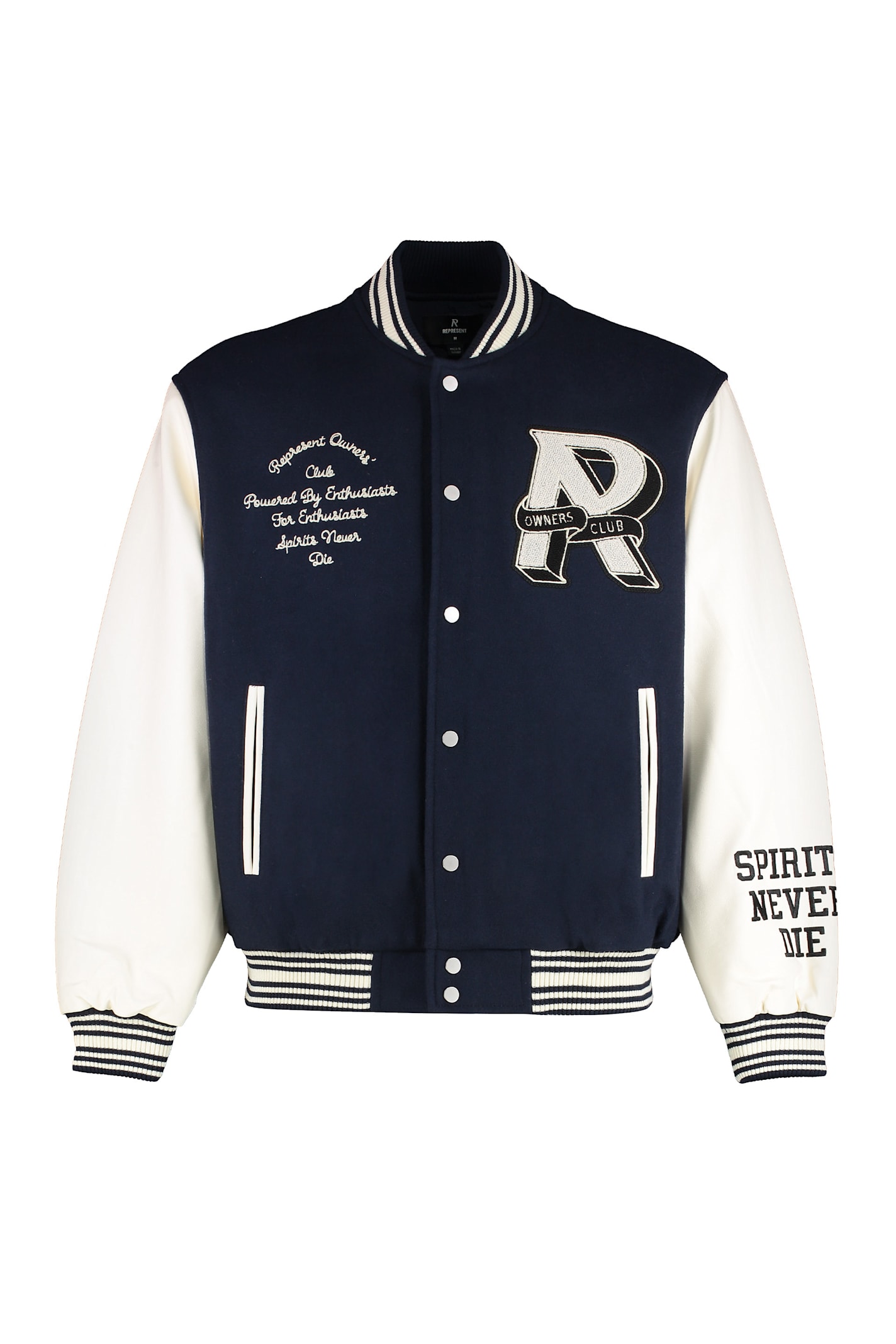 REPRESENT Wool And Faux Leather Bomber Jacket