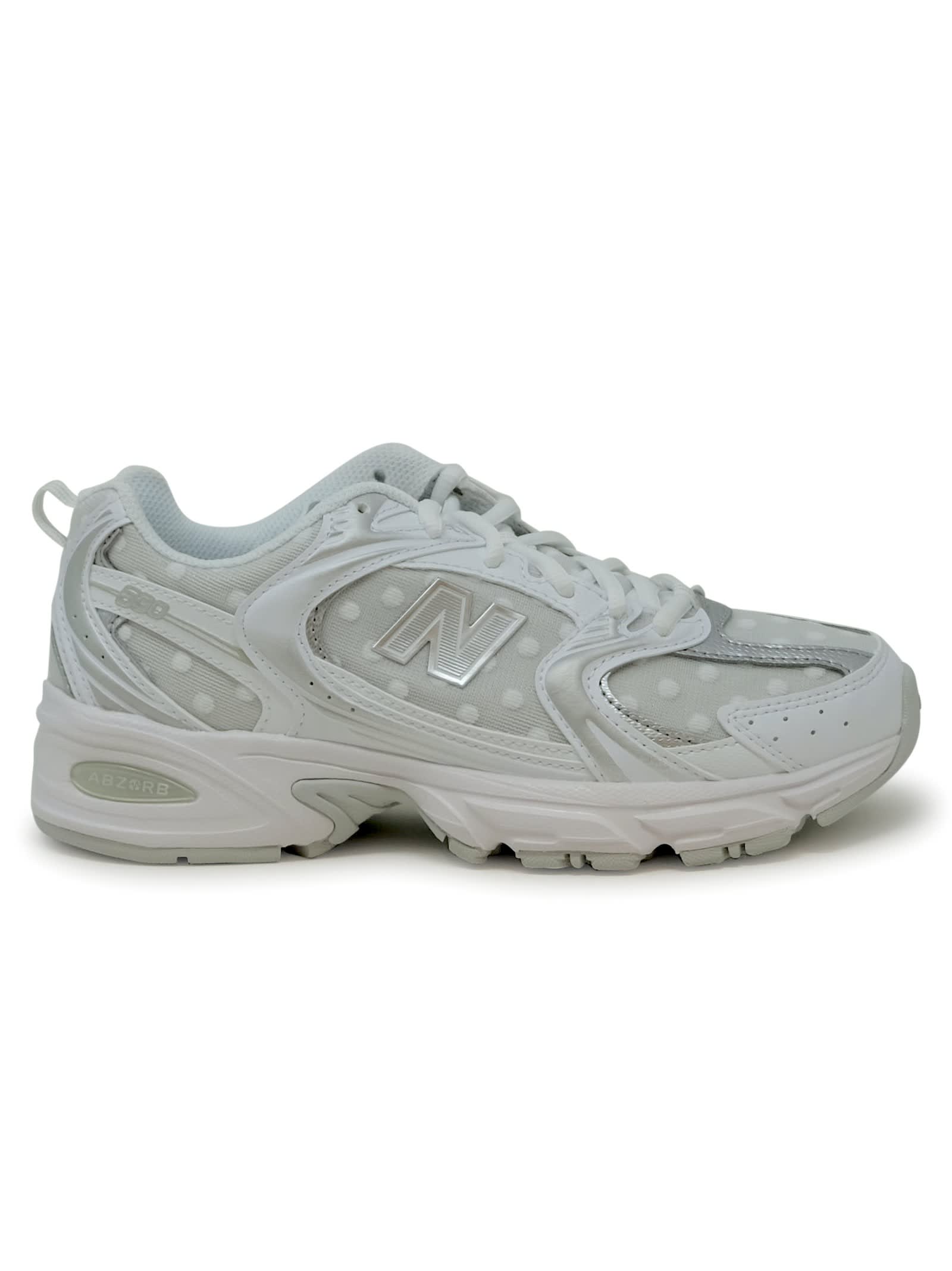 New Balance White/silver Syntethic Sneaker