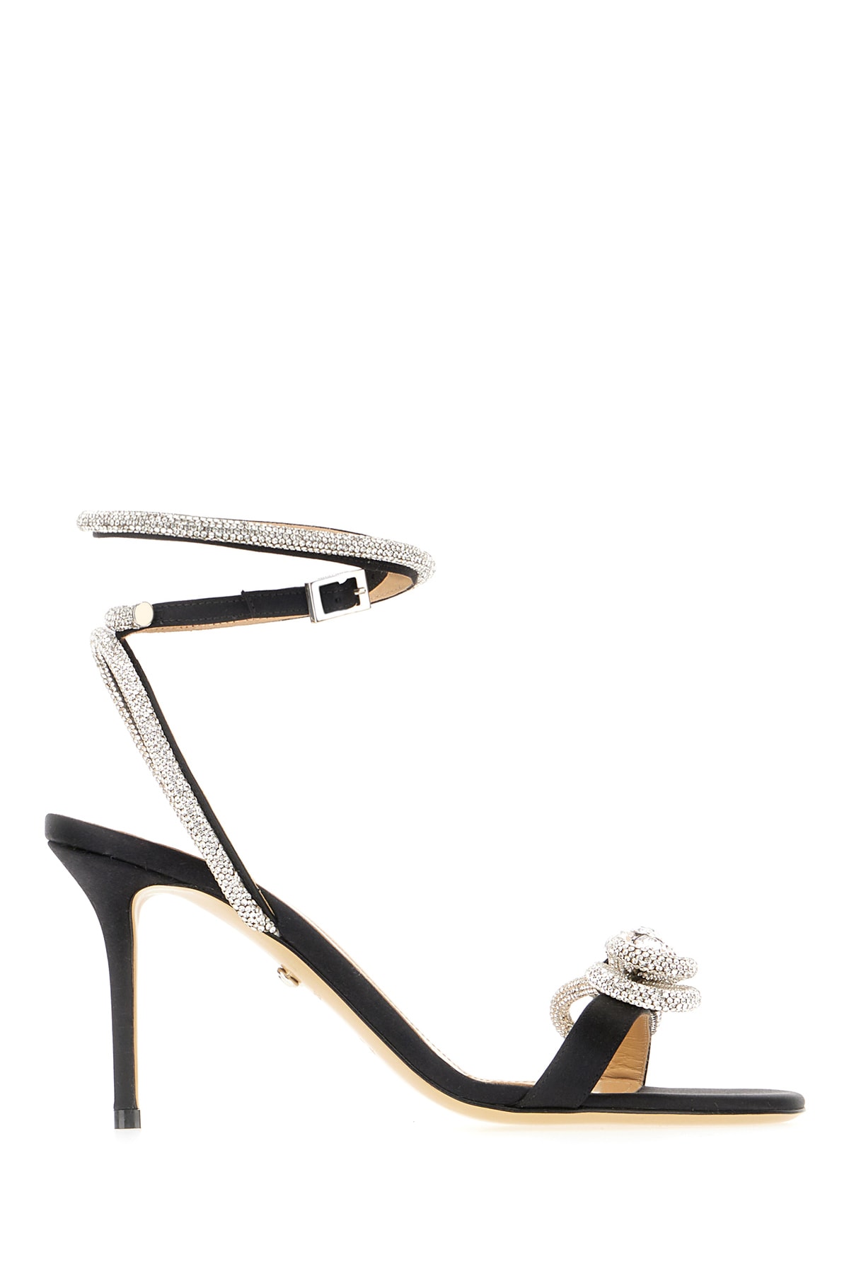 Mach & Mach Black Fabric Double Bow Sandals