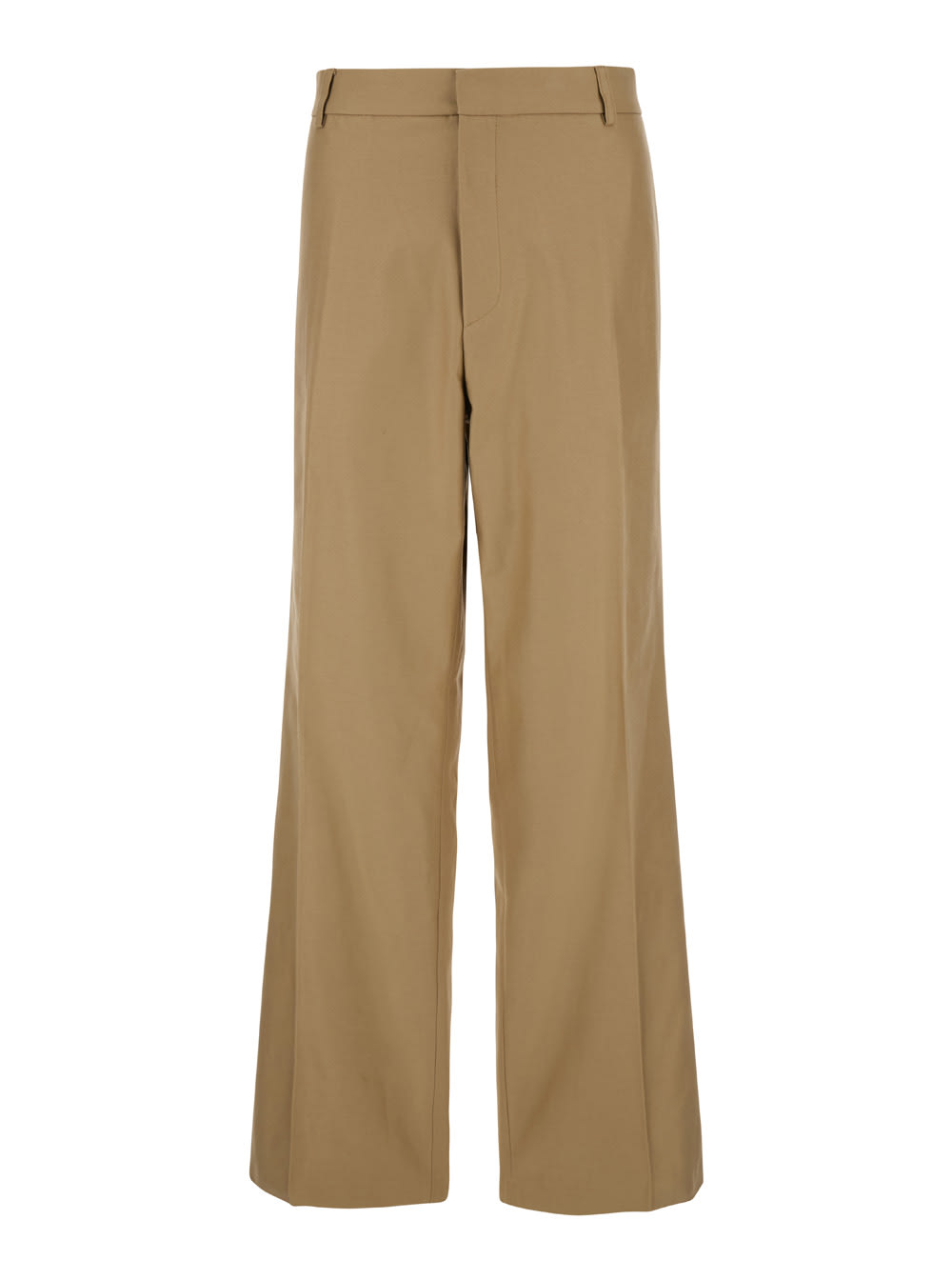 Bluemarble Beige Straight Pants In Wool Man