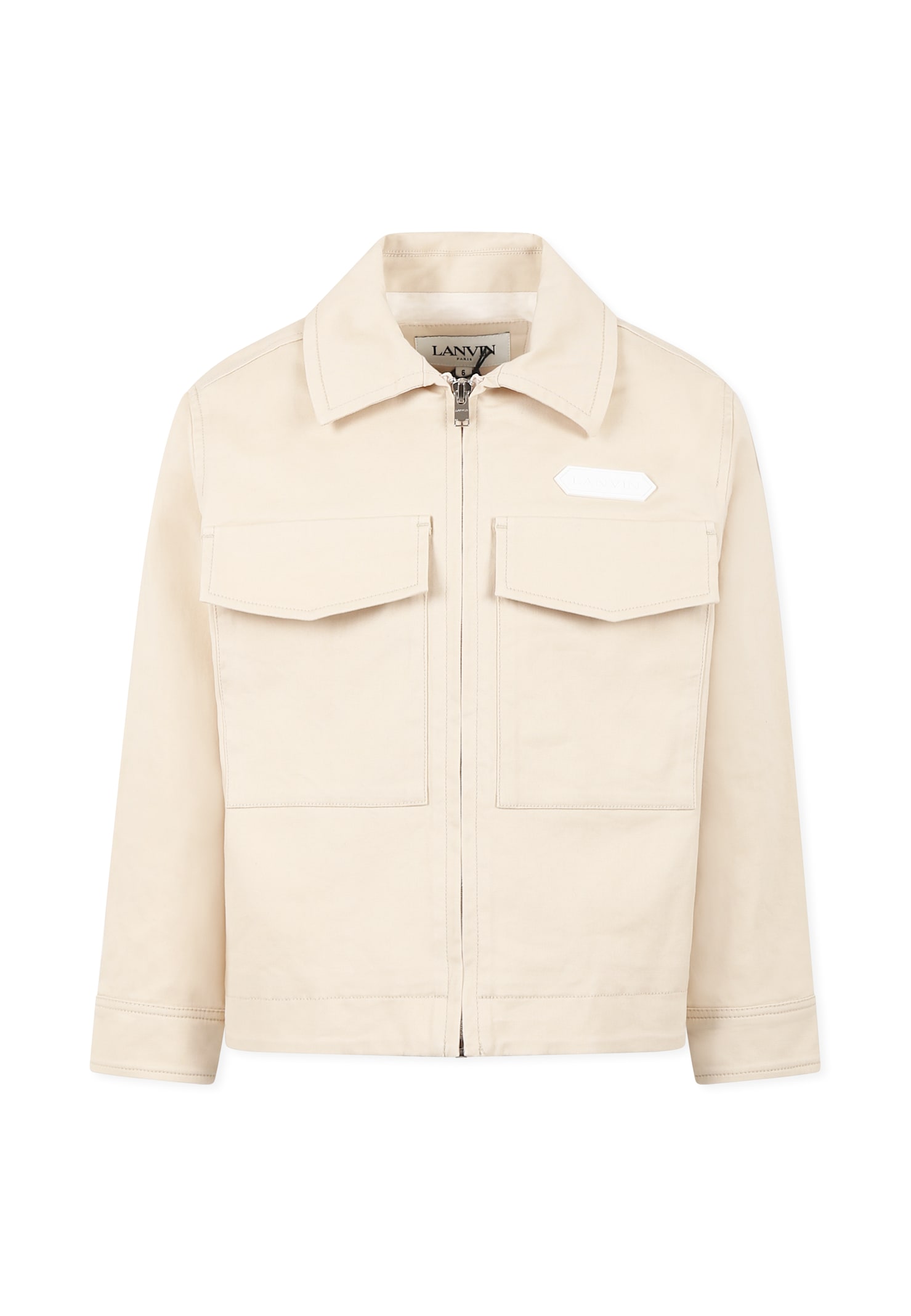 Lanvin Ivory Jacket For Boy With Logo