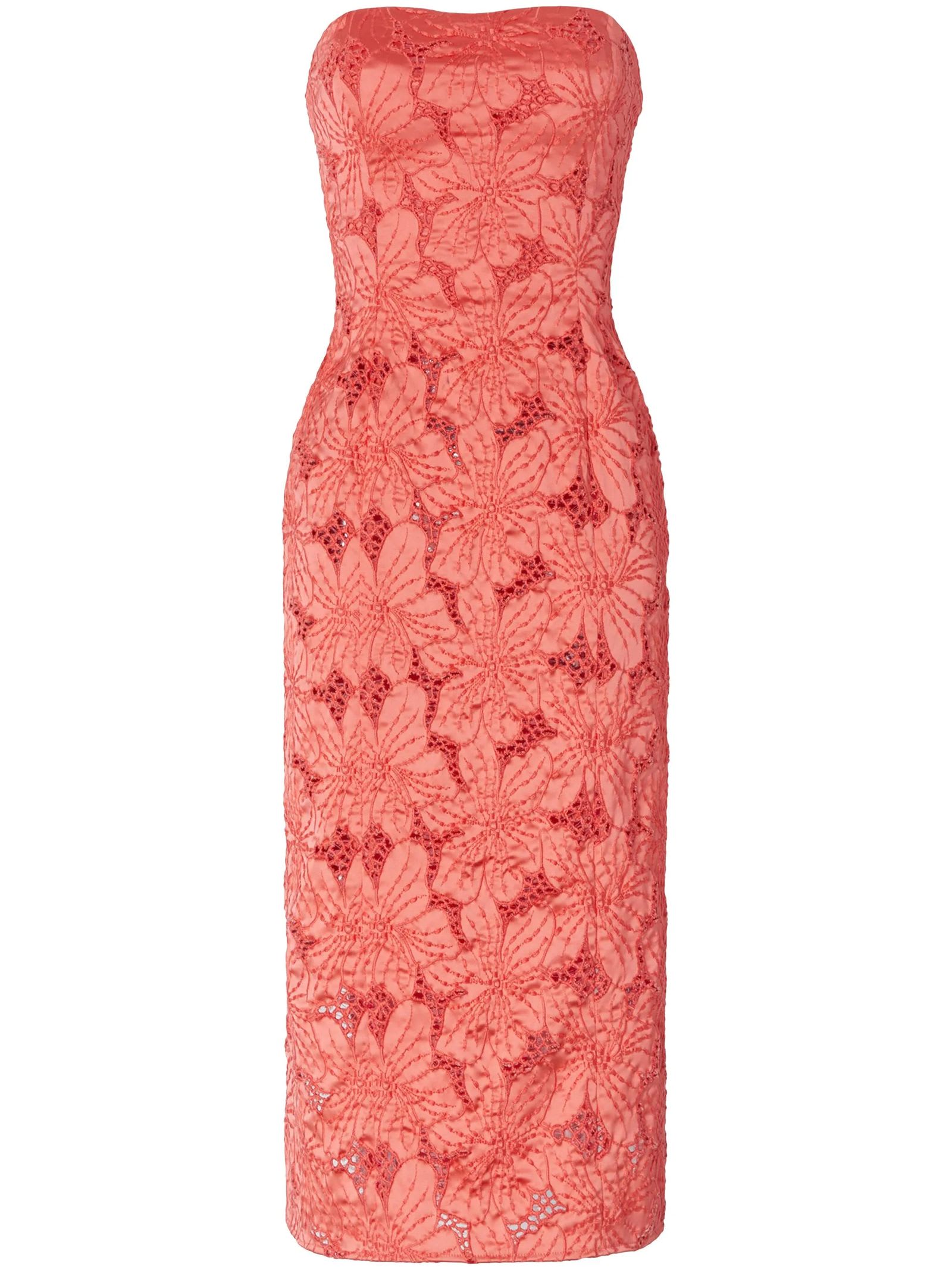 Genny Bustier Dress With Orchids Embroidery