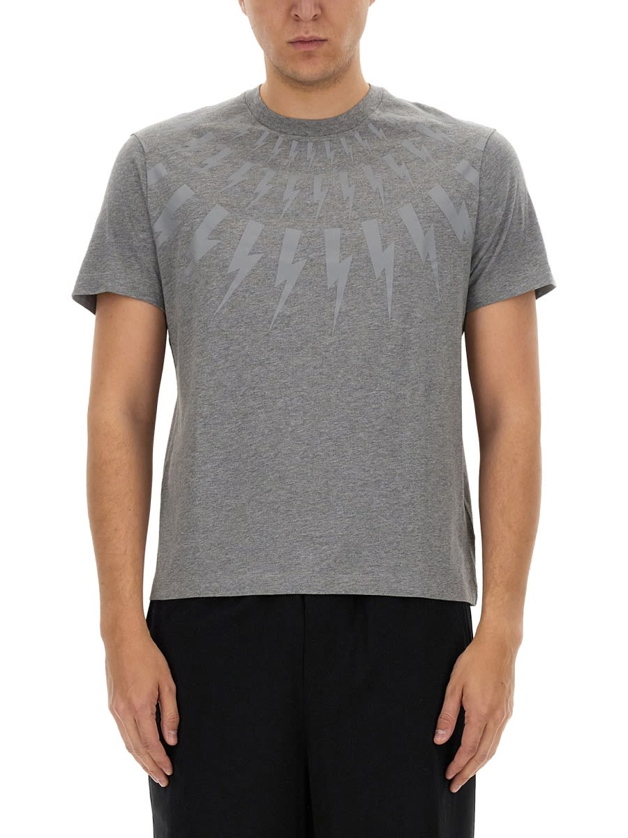 Neil Barrett Fairisle Thunderbolt T-shirt