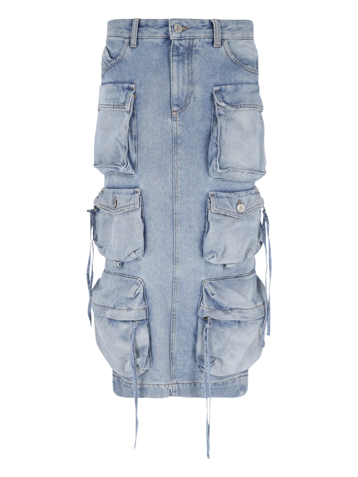 The Attico sky Blue Midi Skirt