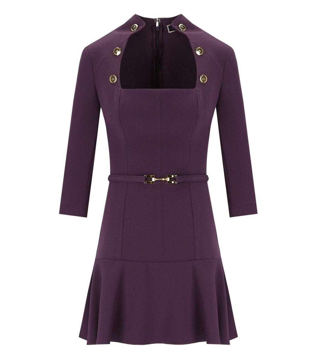 Elisabetta Franchi Purple Dress With Buttons