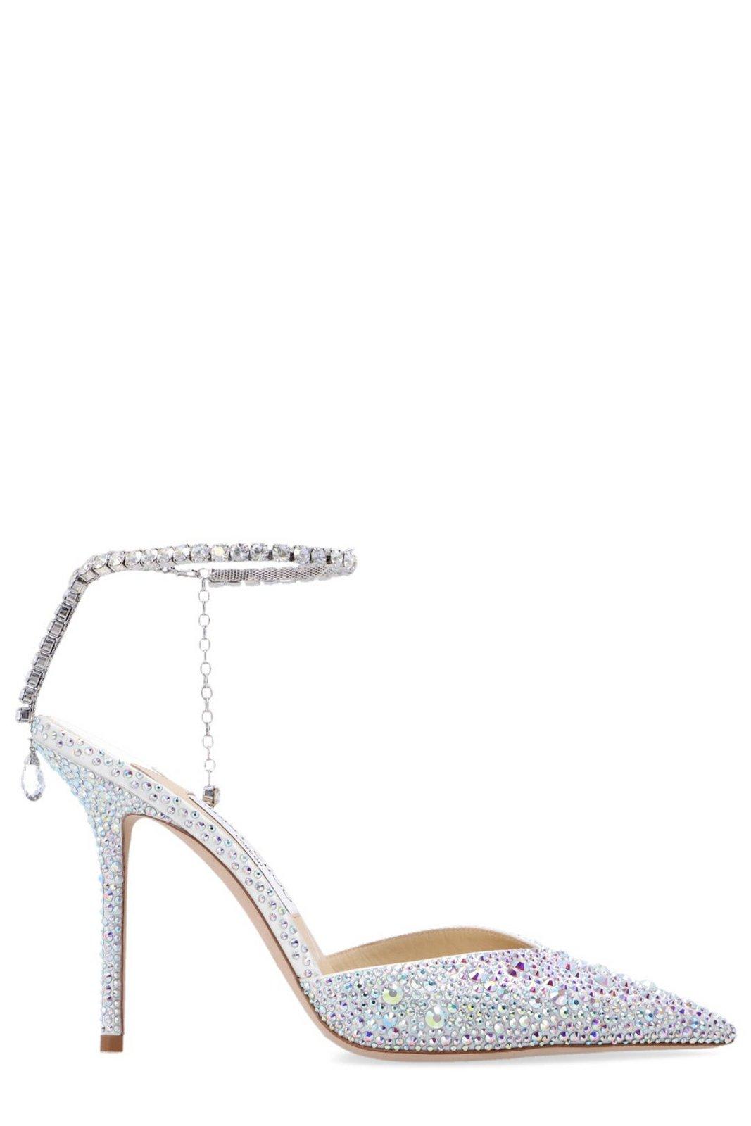 Jimmy Choo Saeda 100 Embellished Pointed-toe Pumps