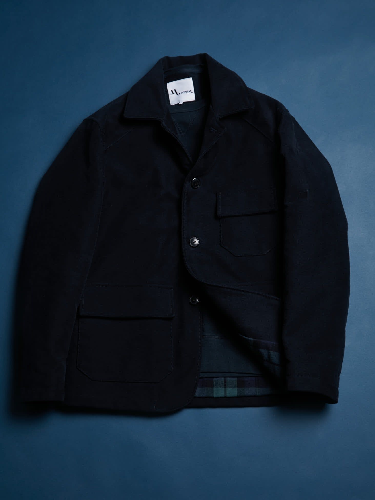 doppiaa Aaderbale Blue Moleskin Jacket