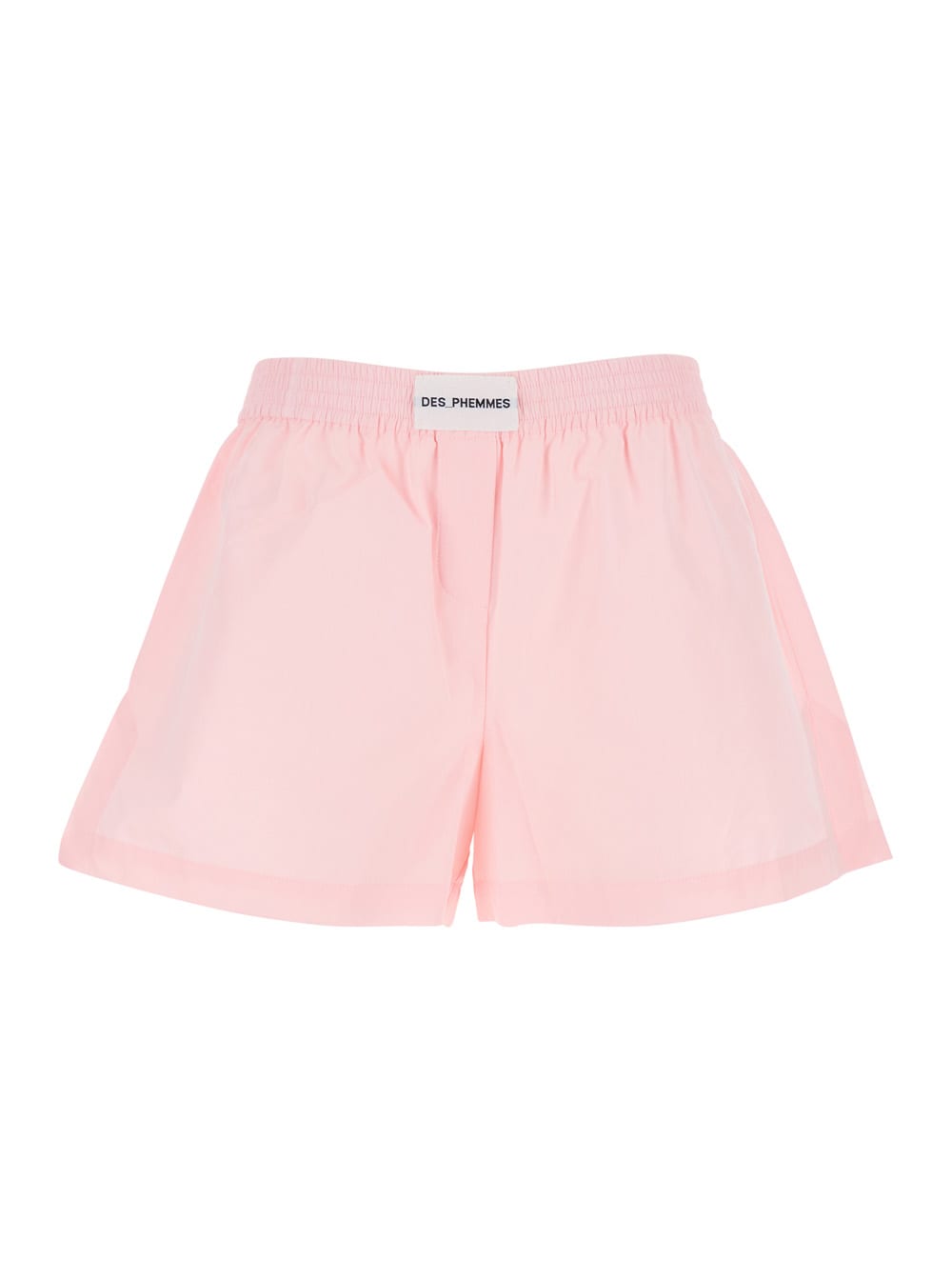 Des Phemmes Pink Shorts With Elastic Waist With Logo Patch In Cotton Woman