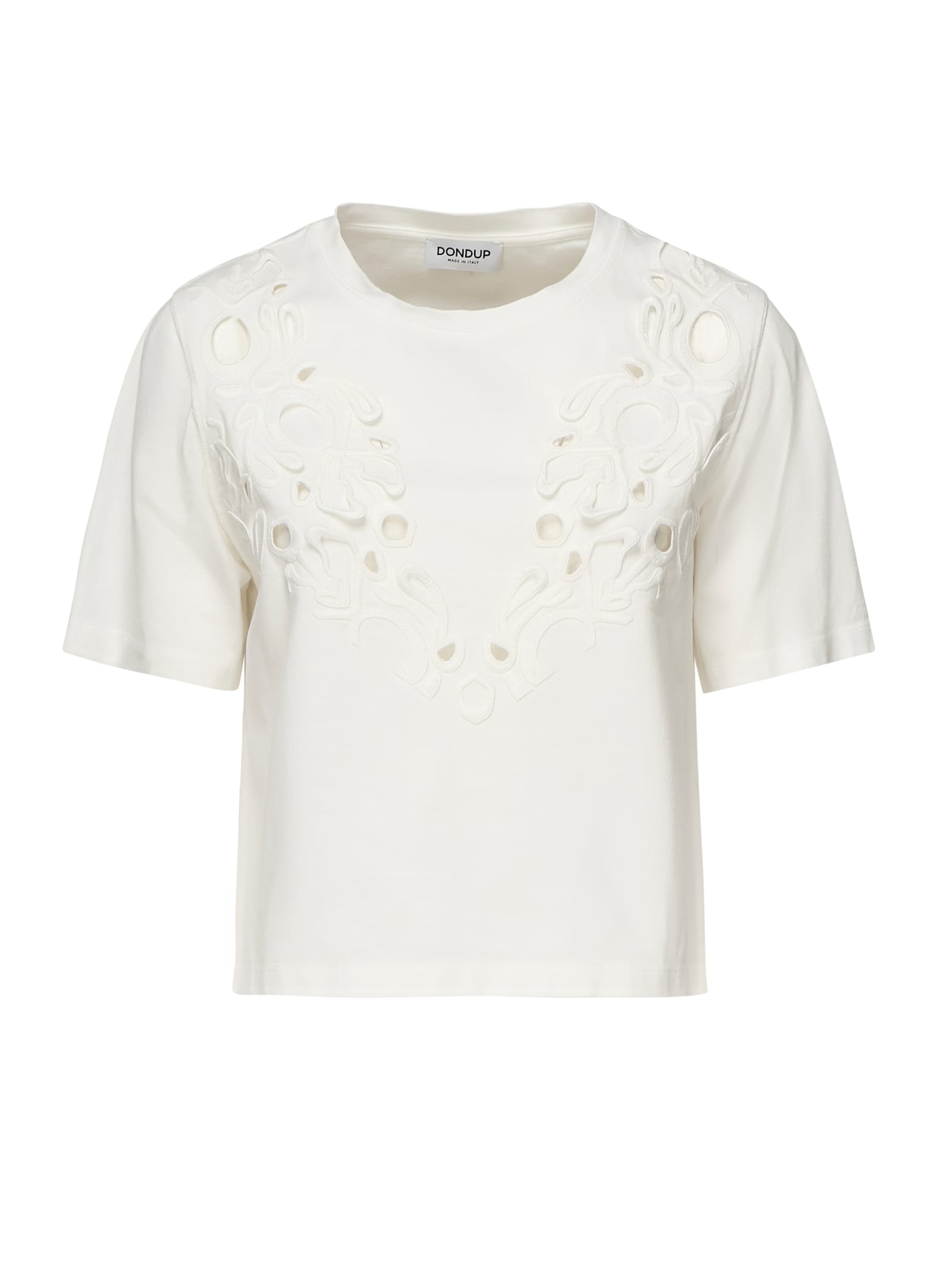 Dondup Cropped T-shirt In Cotton Jersey