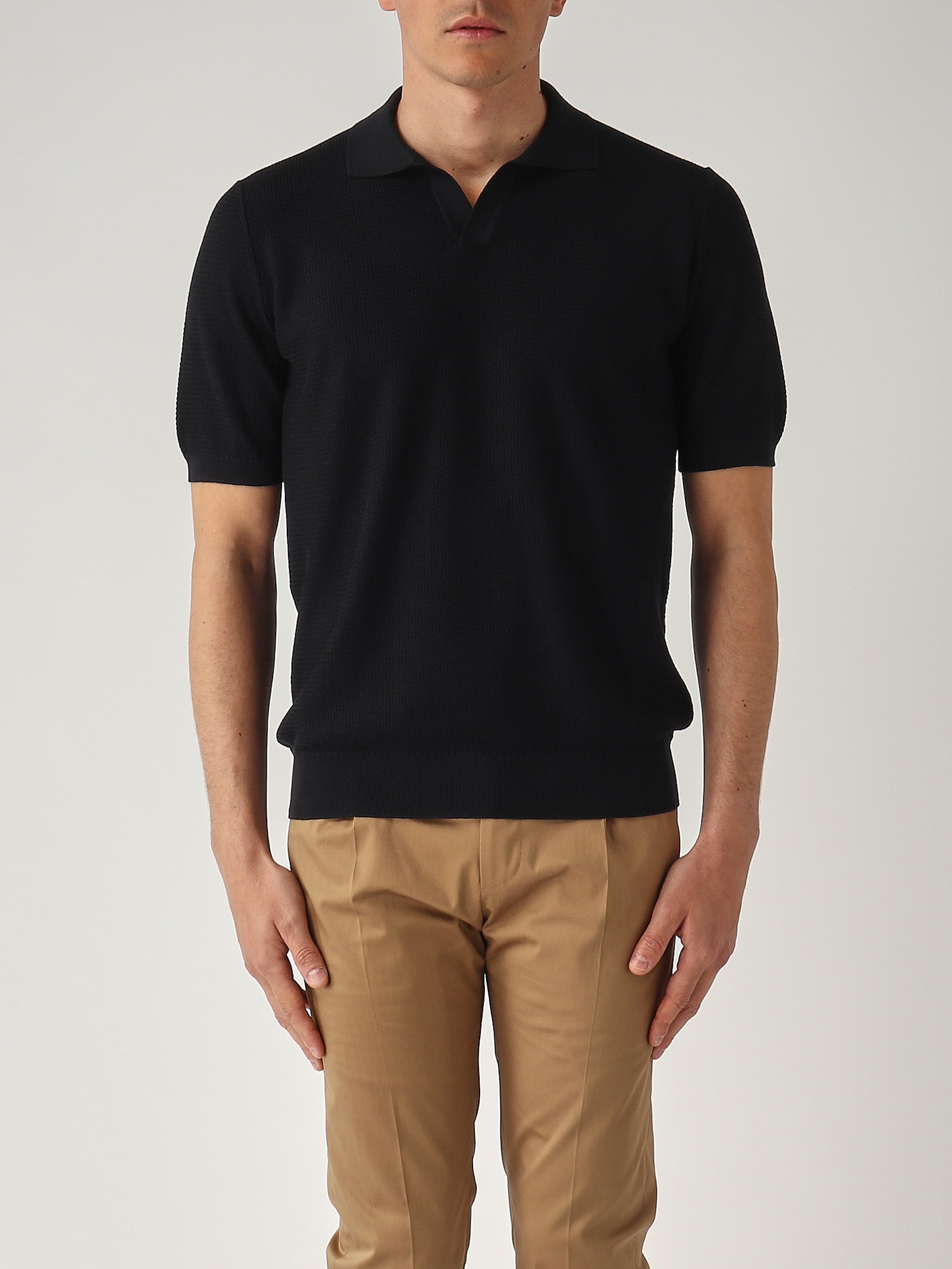 Gran Sasso Polo Skipper In Cotone Tricot Operato Polo