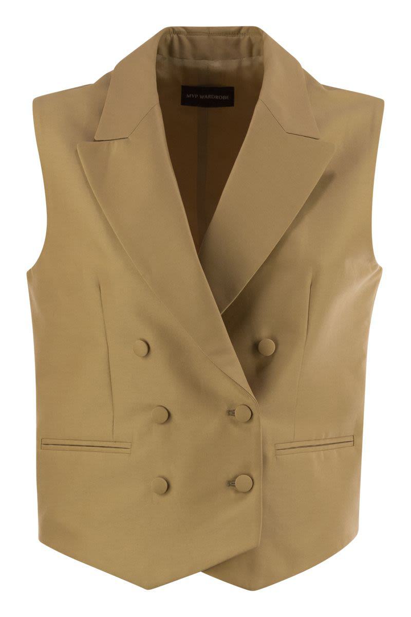 Mvp Wardrobe Double-Breasted Cotton And Silk Waistcoat