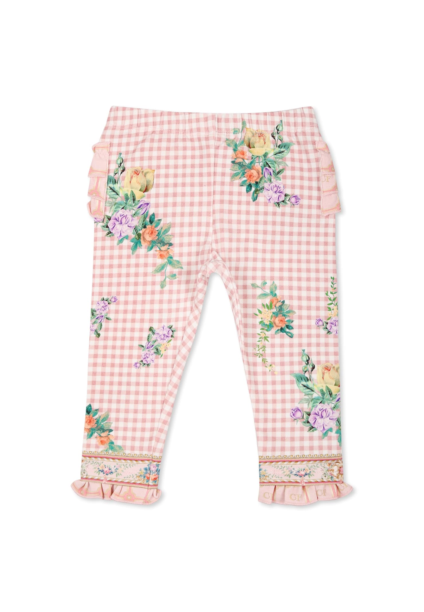Camilla Pink Leggings For Baby Girl With Floral Print