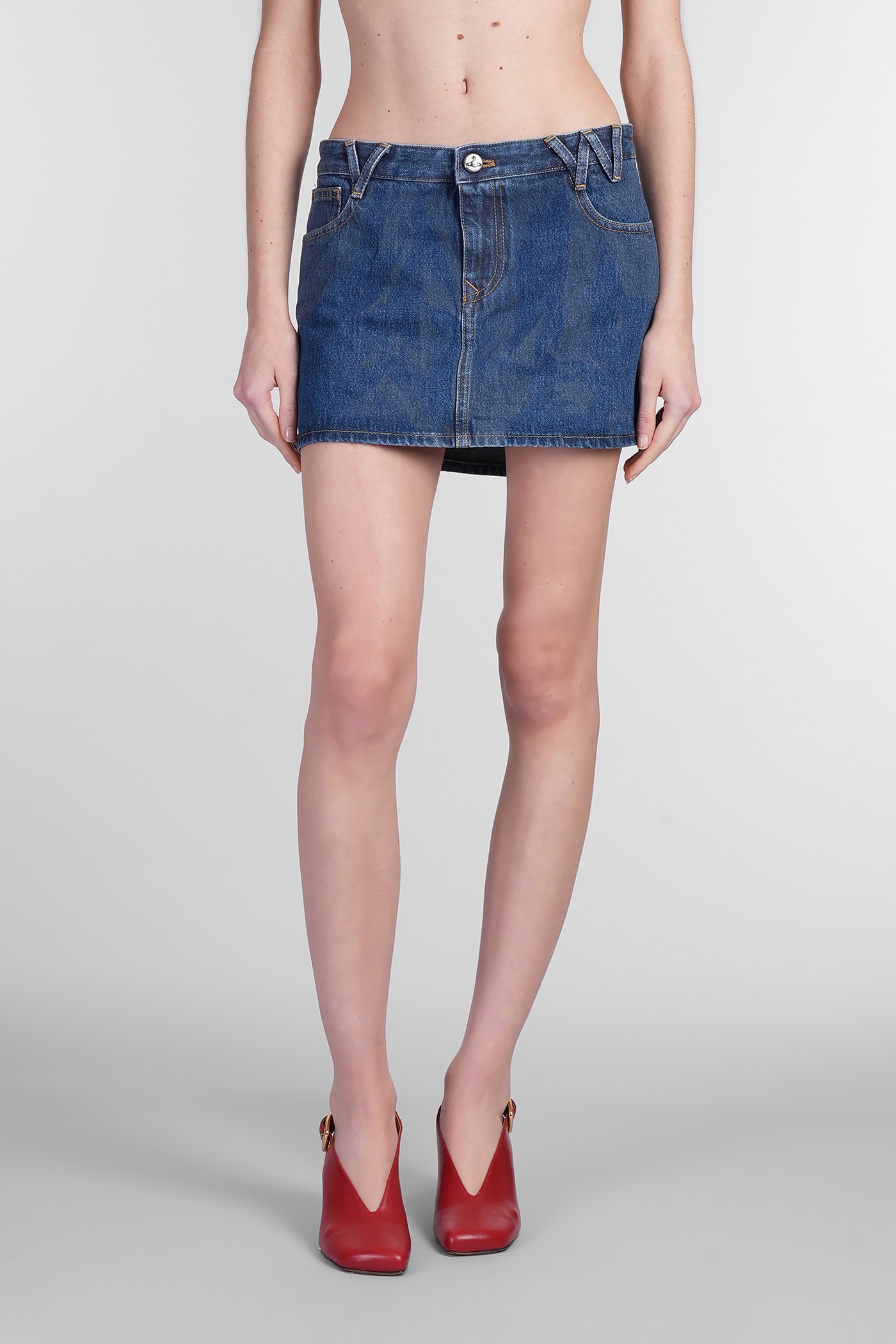 Vivienne Westwood Foam Skirt In Blue Cotton