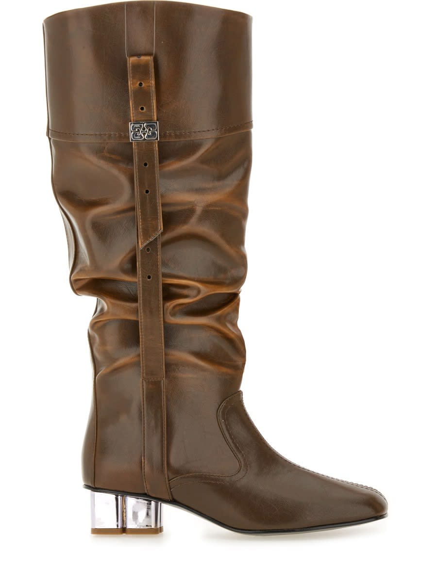 Ganni Slouchy Boot butterfly