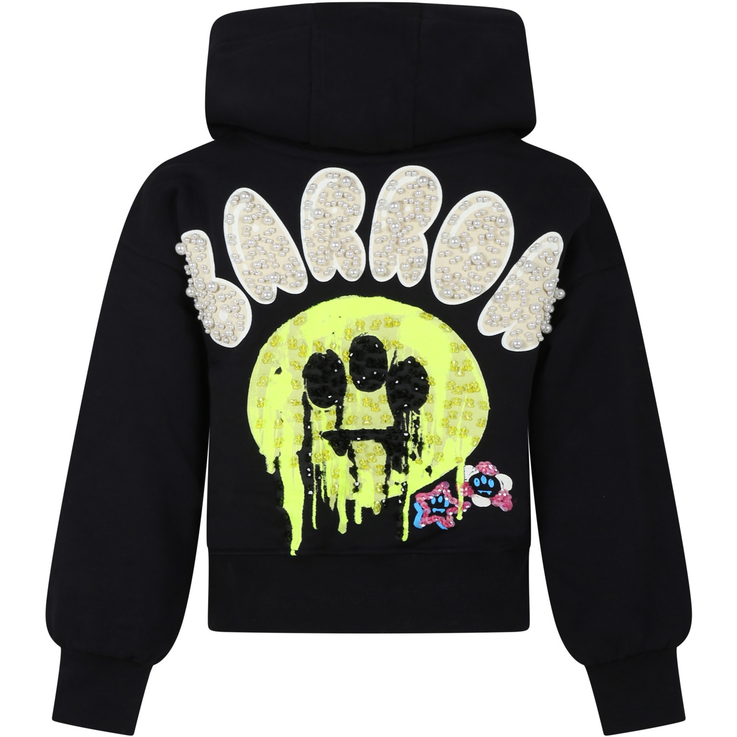 Barrow Black Sweatshirt For Girl With Logo