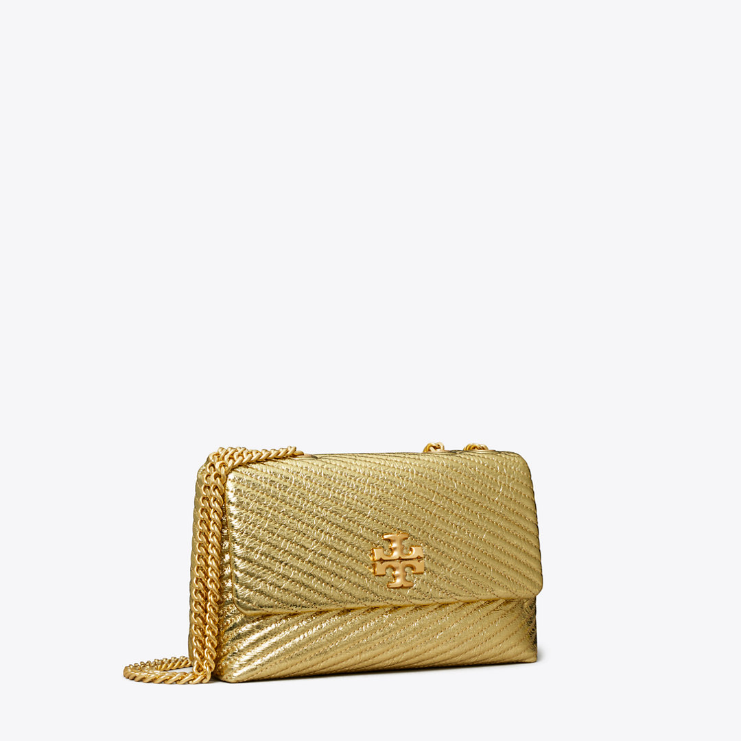 Tory Burch Small Kira Moto Quilt Metallic Convertible Shoulder Bag