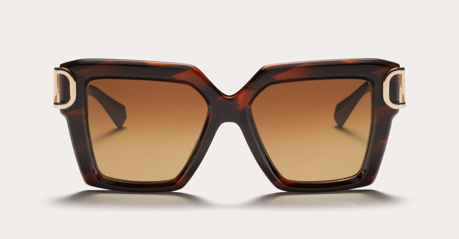 Valentino Eyewear Uno - Brown Swirl / White Gold Sunglasses