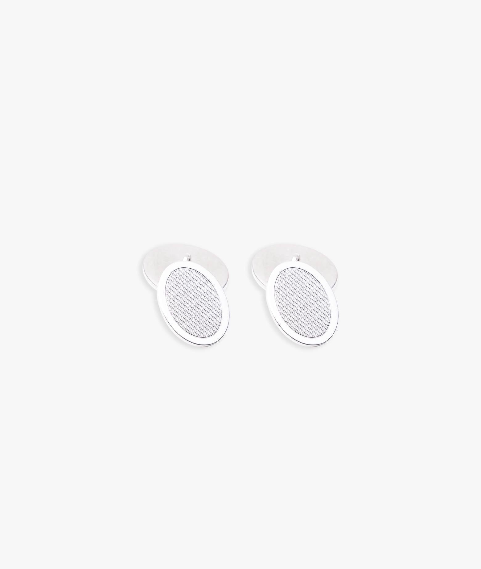 Larusmiani Oval Knurled Cufflinks Brooche