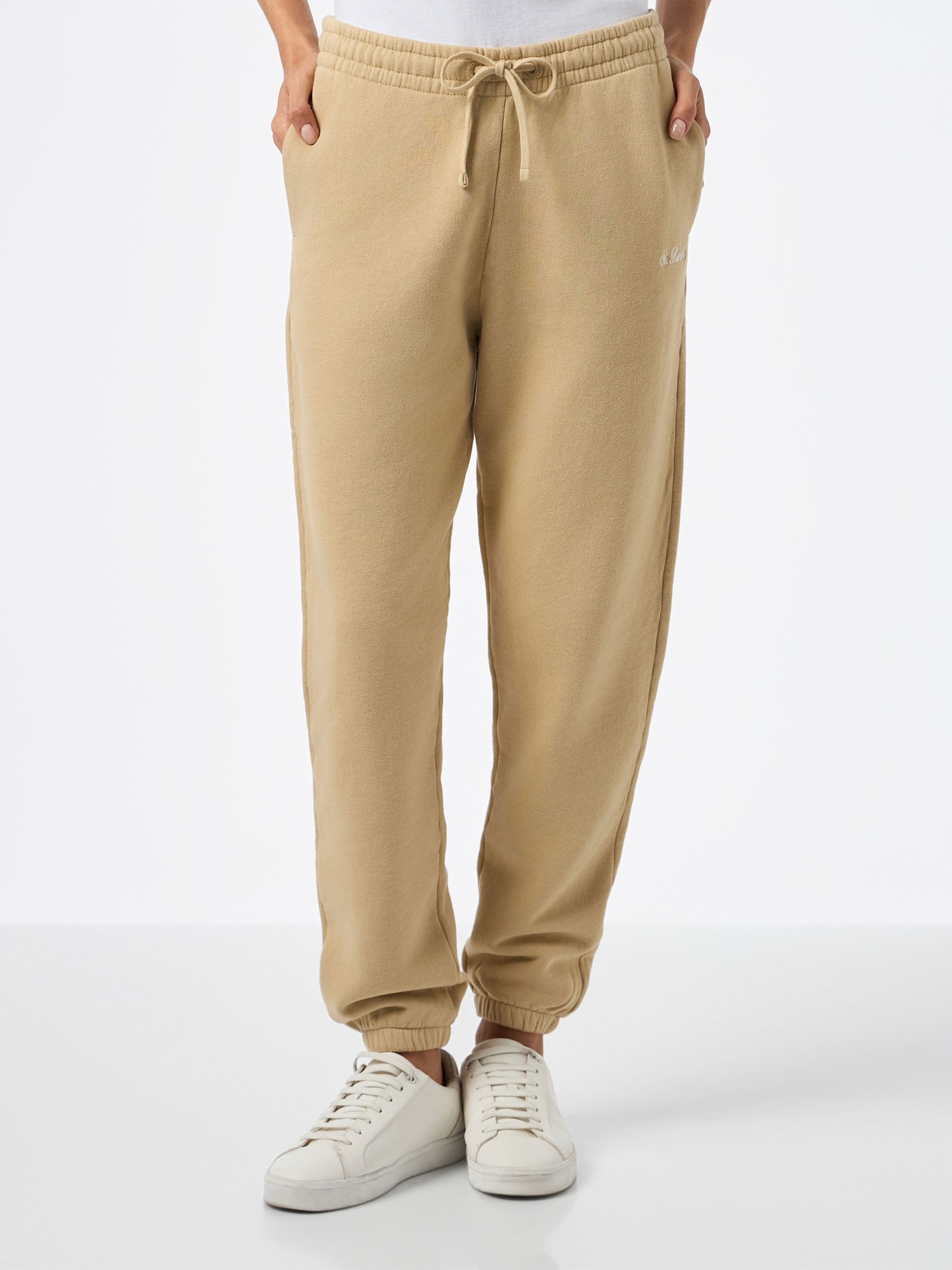 MC2 Saint Barth Woman Beige Cotton Fleece Jogger Pants Odalys
