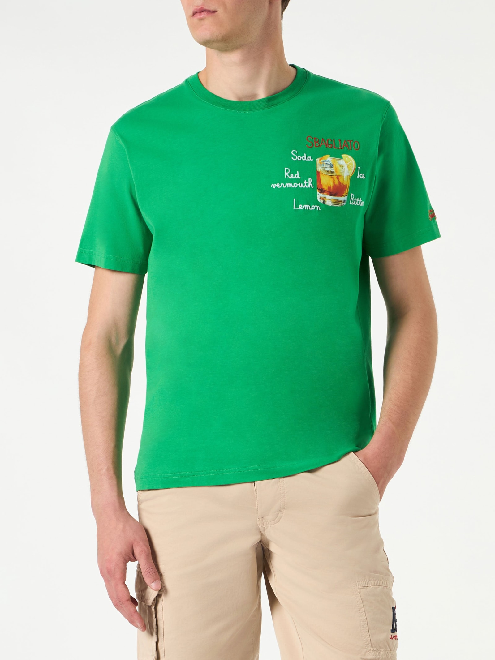 MC2 Saint Barth Man Cotton T-shirt With Sbagliato Embroidery
