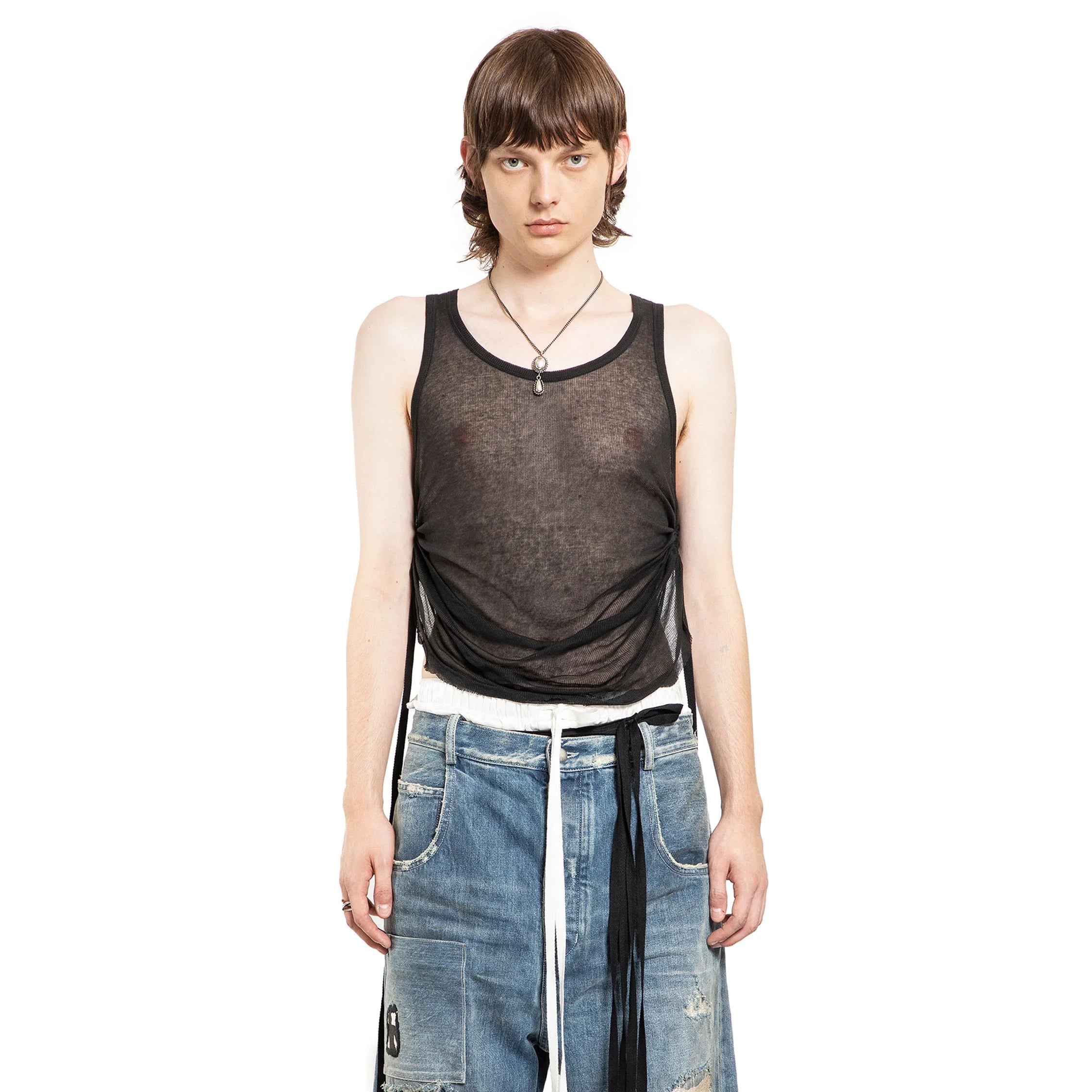 ANN DEMEULEMEESTER MAN BLACK T-SHIRTS & TANK TOPS