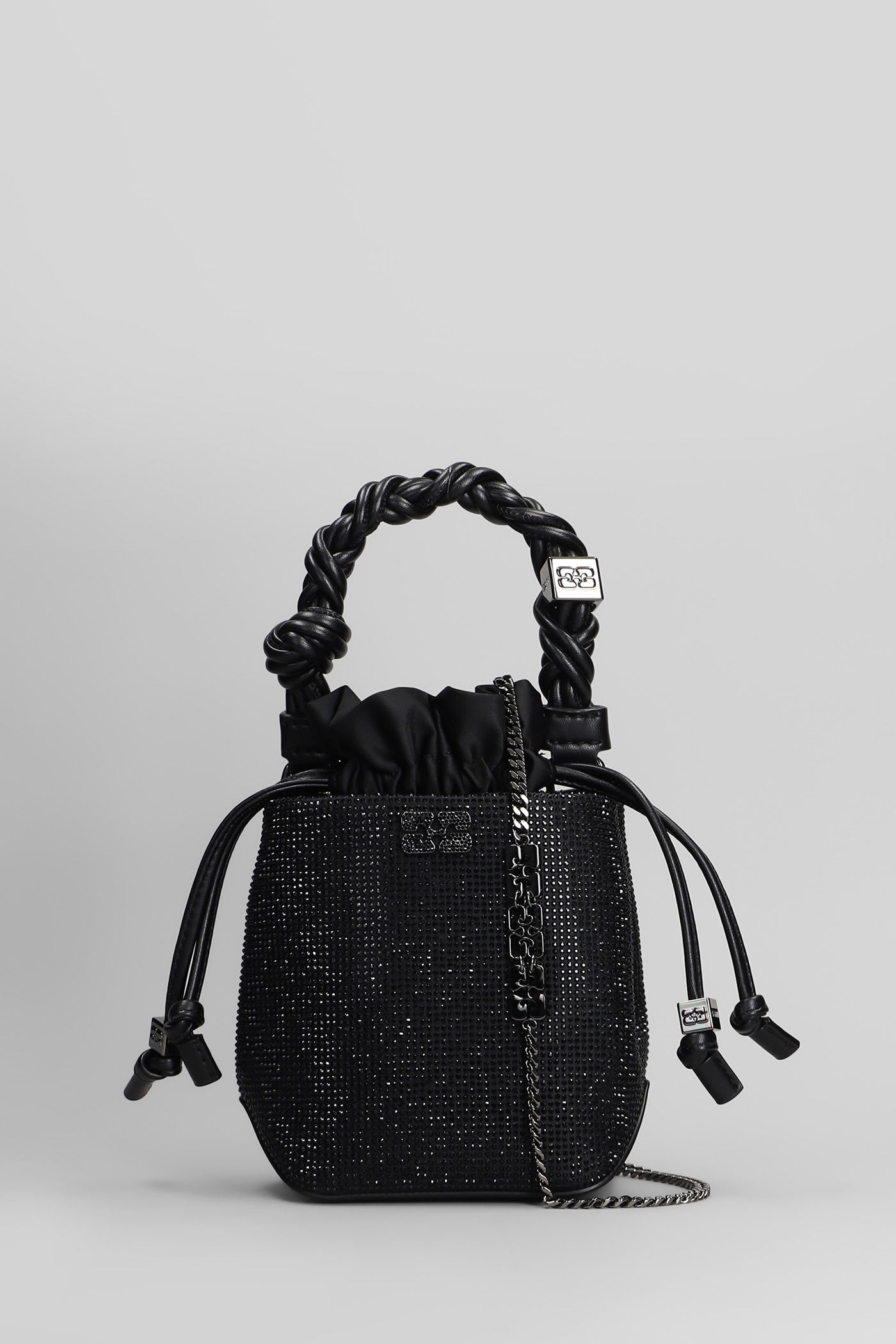 Ganni Bou Mini Shoulder Bag In Black Polyester