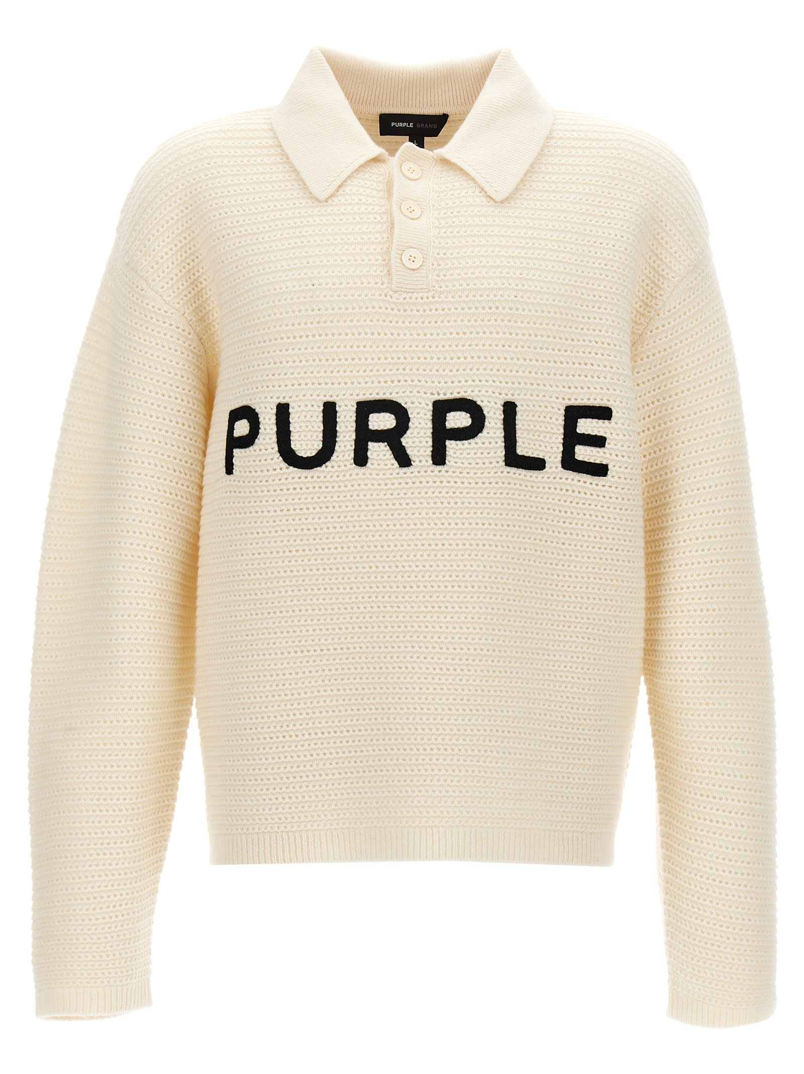 Purple Brand Logo Embroidery Sweater