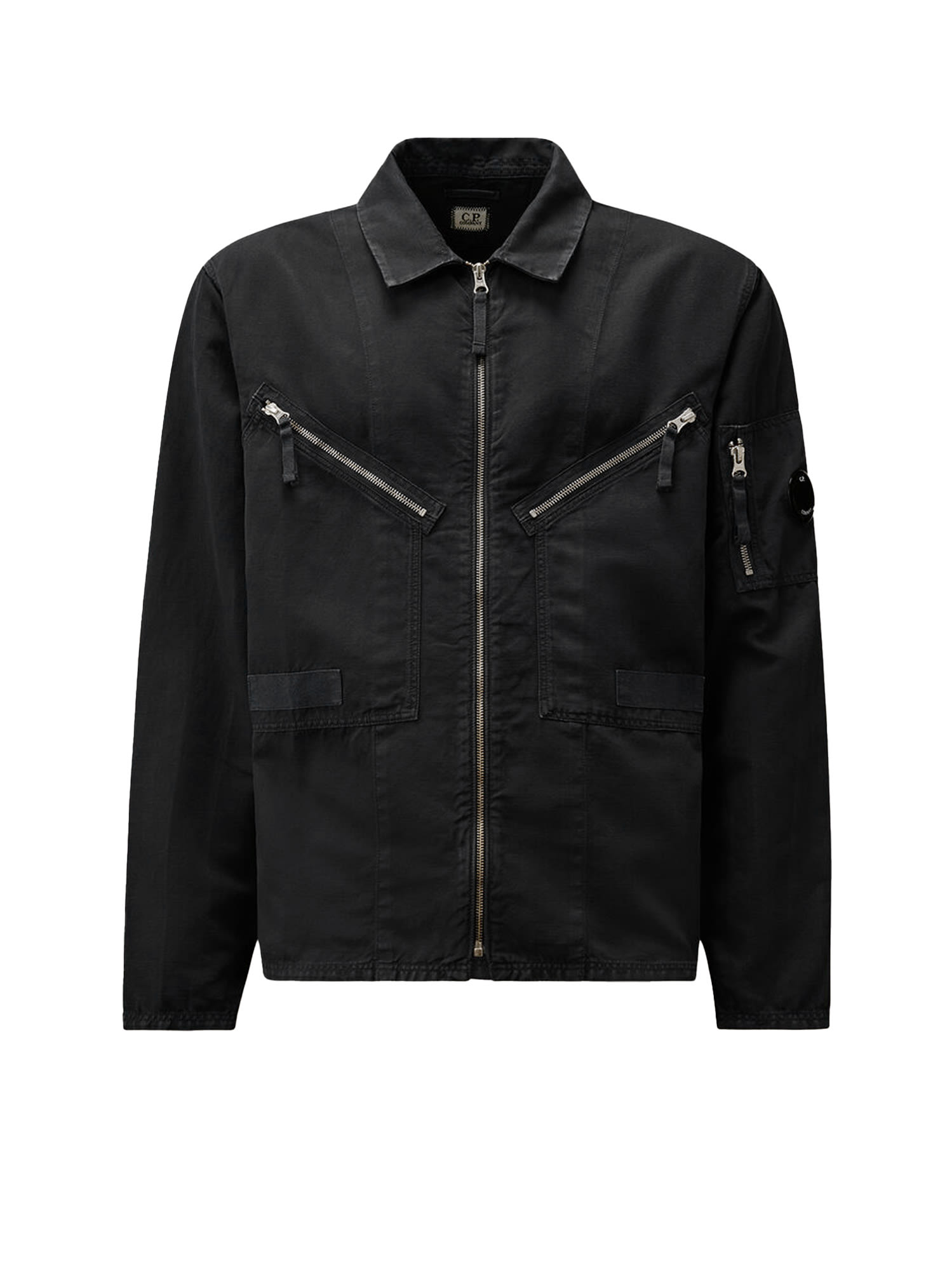C. P. Company Cotton And Linen Shirt With Zip Closure