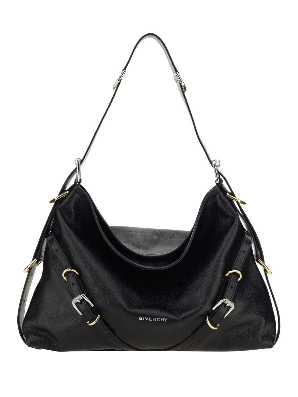 Givenchy Black Leather Medium Voyou Shoulder Bag