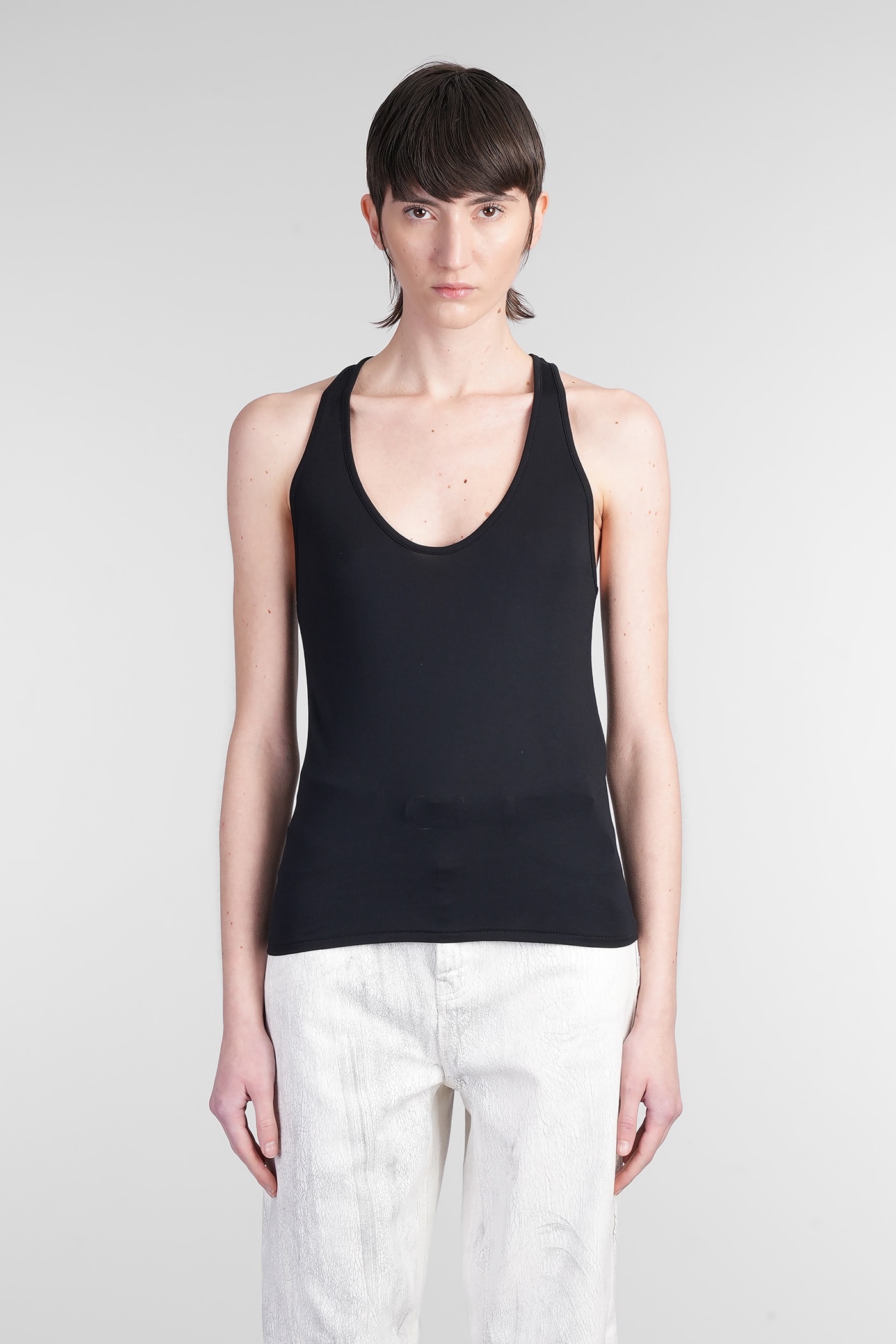 HALFBOY Tank Top In Black Cotton