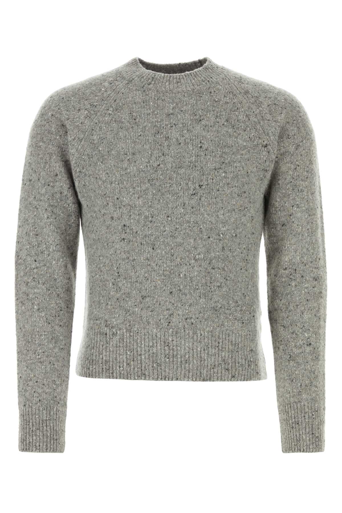 Ami Alexandre Mattiussi Melange Grey Wool Blend Sweater