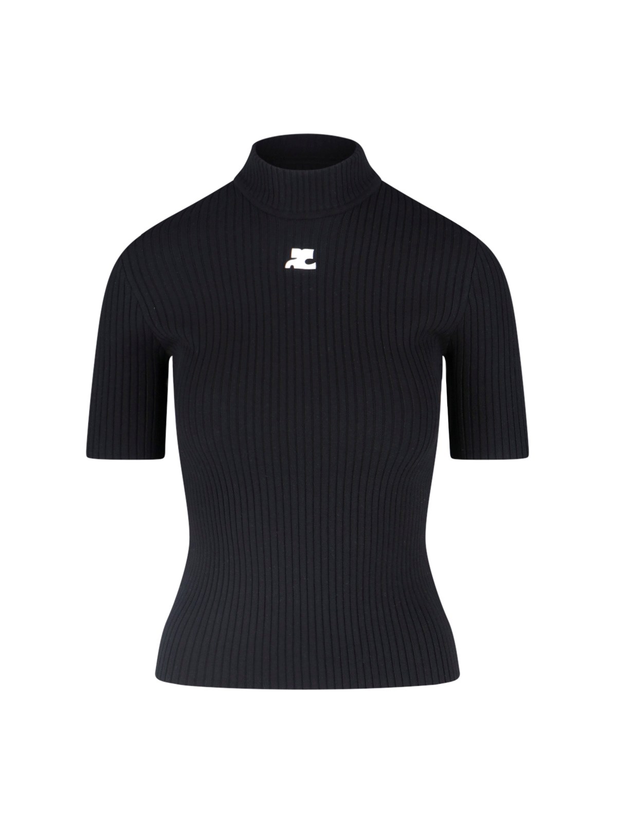 Courrèges Logo Ribbed Top