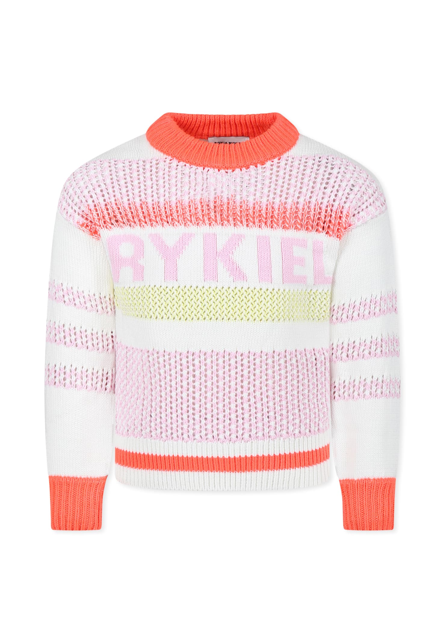 Rykiel Enfant Ivory Sweater For Girl With Logo