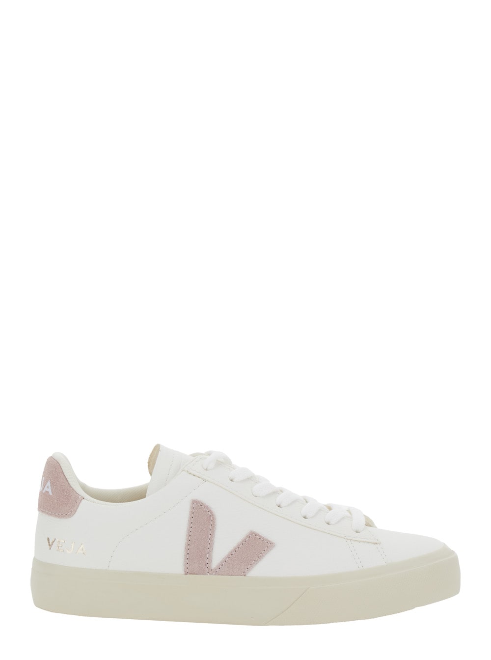 Veja campo White Low Top Sneakers With Logo Detail On The Side And Logo Lettering On The Heel In Leather Unisex