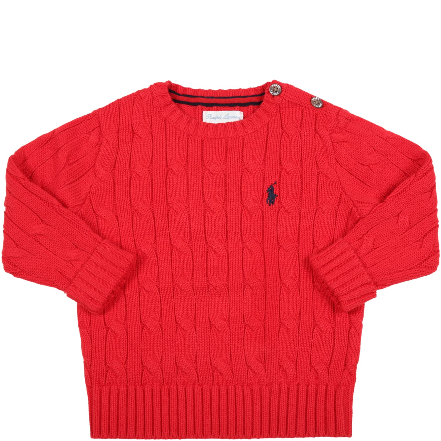 Ralph Lauren Red Sweatshirt For Baby Boy With Pony Logo