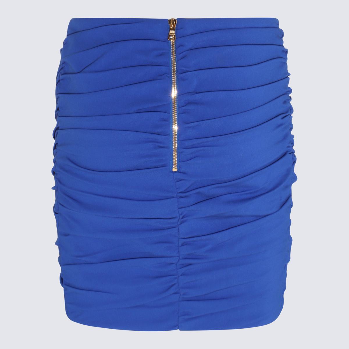 Balmain Blue Viscose Blend Skirt